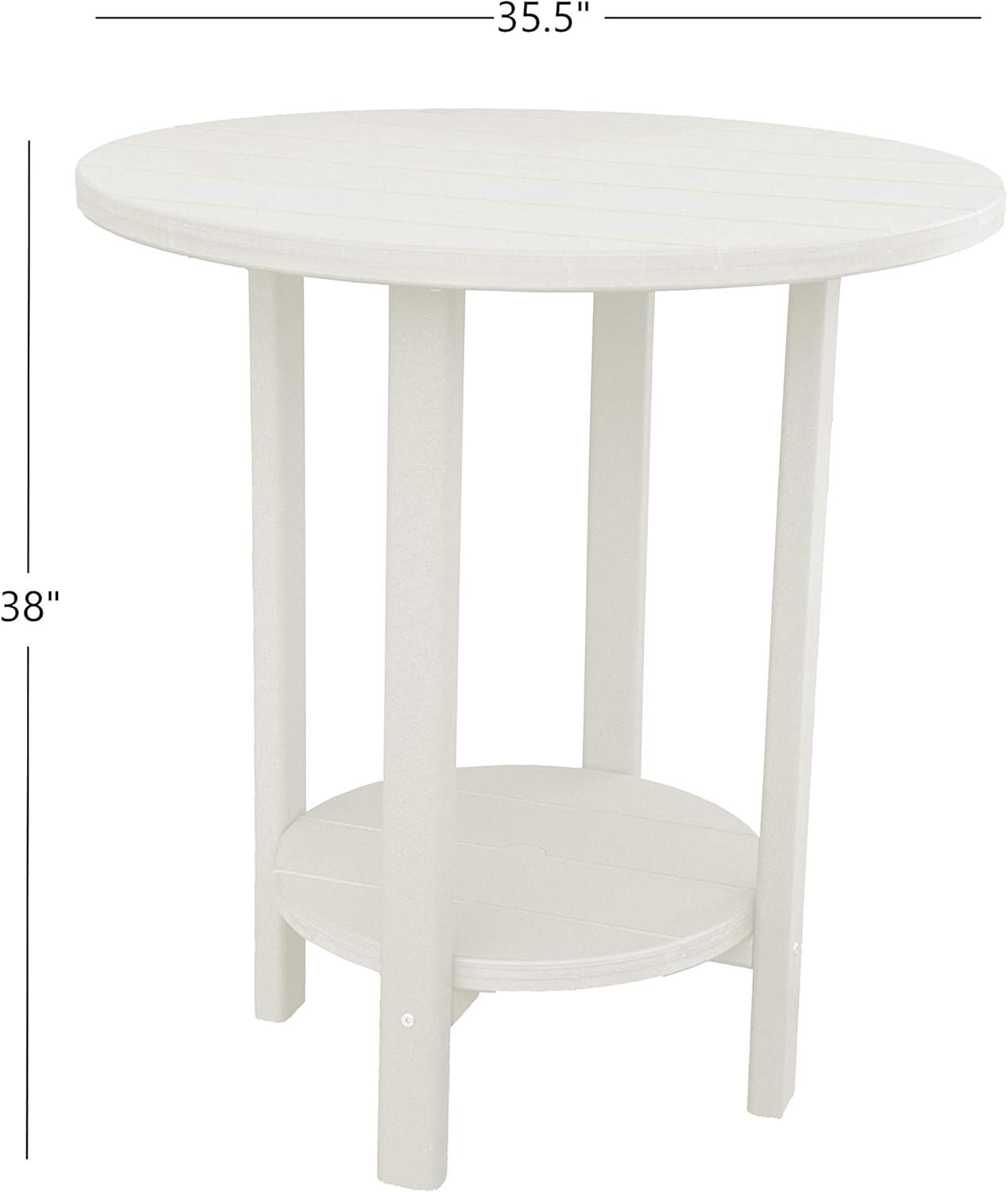 Phat Tommy Outdoor High Top Table and Chairs - Tall Patio Bar Set with 3 Chairs & Round Pub Table - Recycled Poly HDPE Furniture - Waterproof, Fade-Resistant - Made in USA - Multiple Colors