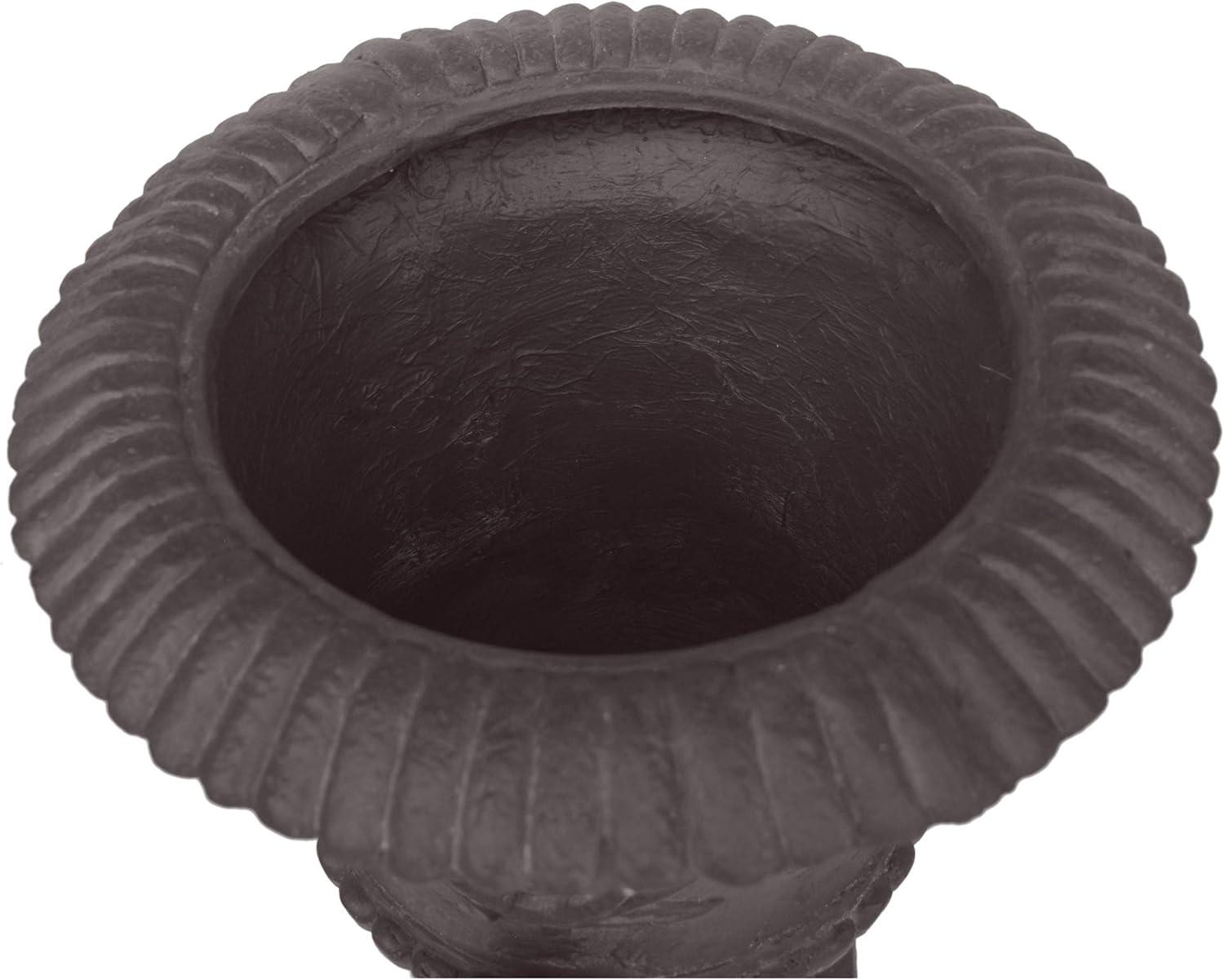 GDF Studio Tunlaw Outdoor Traditional Roman Chalice Stone Garden Urn Planter, Antique Gray