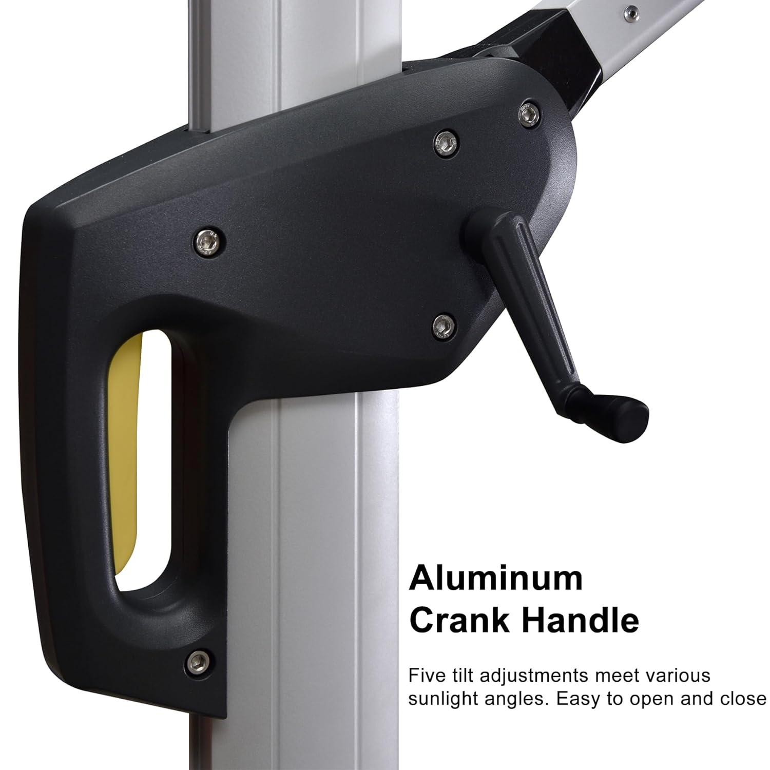 PURPLE LEAF 12 Feet Double Top Deluxe Square Patio Umbrella Offset Hanging Umbrella Cantilever Outdoor Market Umbrella Garden, Black