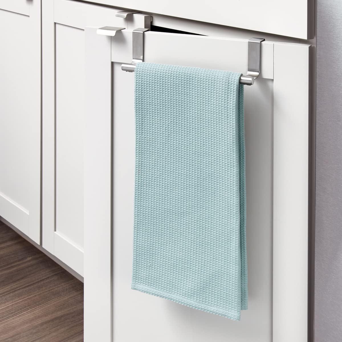 Stainless Steel Over-the-Door Towel Rack for Kitchen and Bathroom