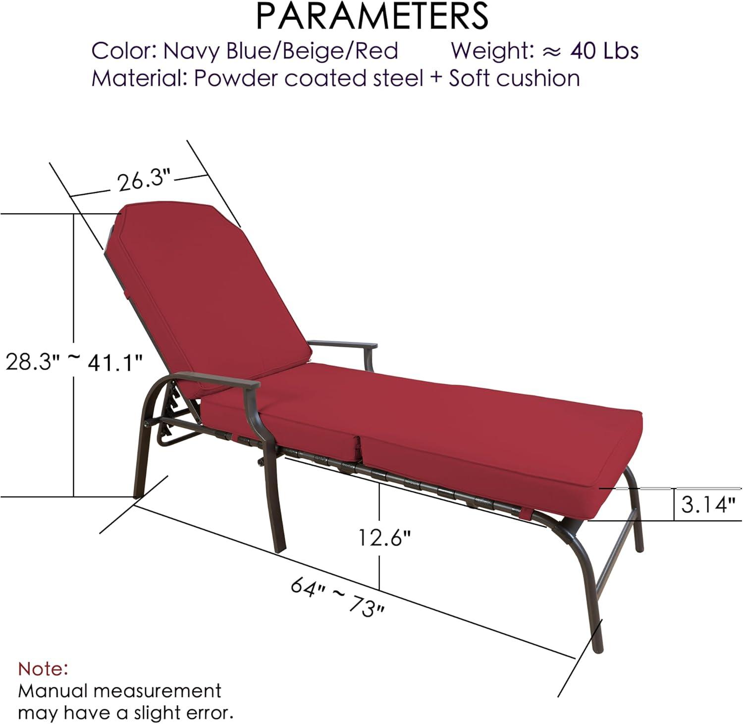 Maya Chaise Lounge - Outdoor Patio Recliner Chair, Comfortable Patio Lounge Chair