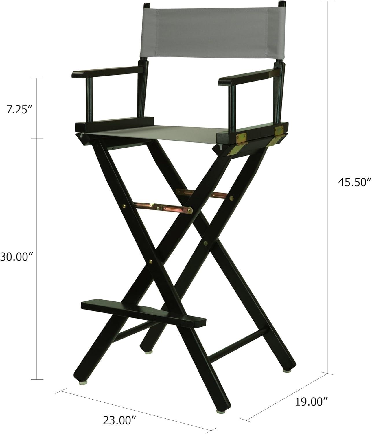 "30" Director's Chair Black Frame-Gray Canvas"