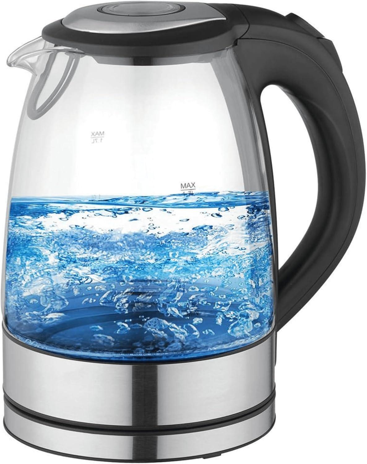 Better Chef 1.7 L Cordless Electric Glass and Stainless Steel Tea Kettle