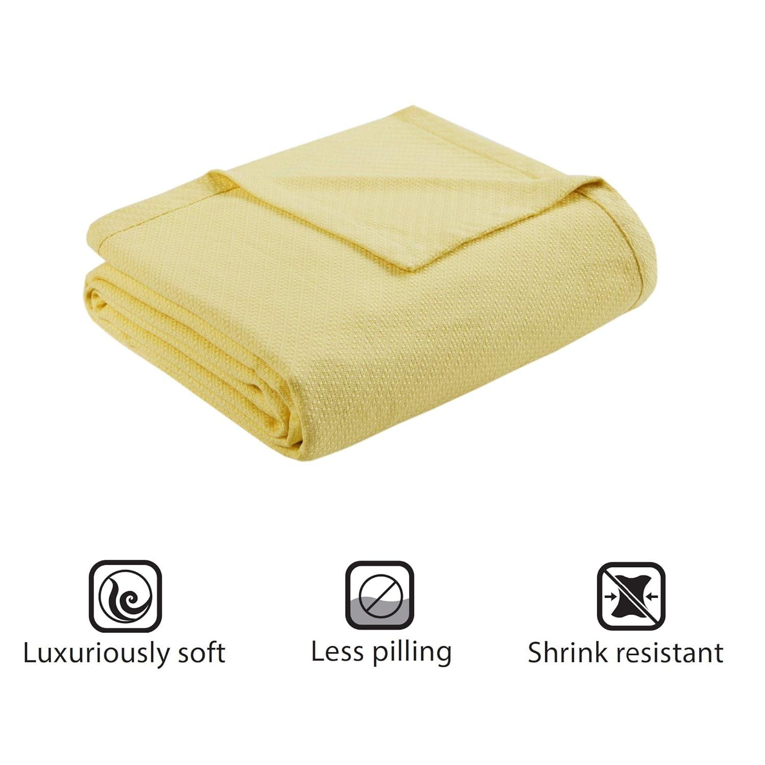 Home Essence Liquid Cotton Super Soft Lightweight Blanket, Full/Queen, Yellow