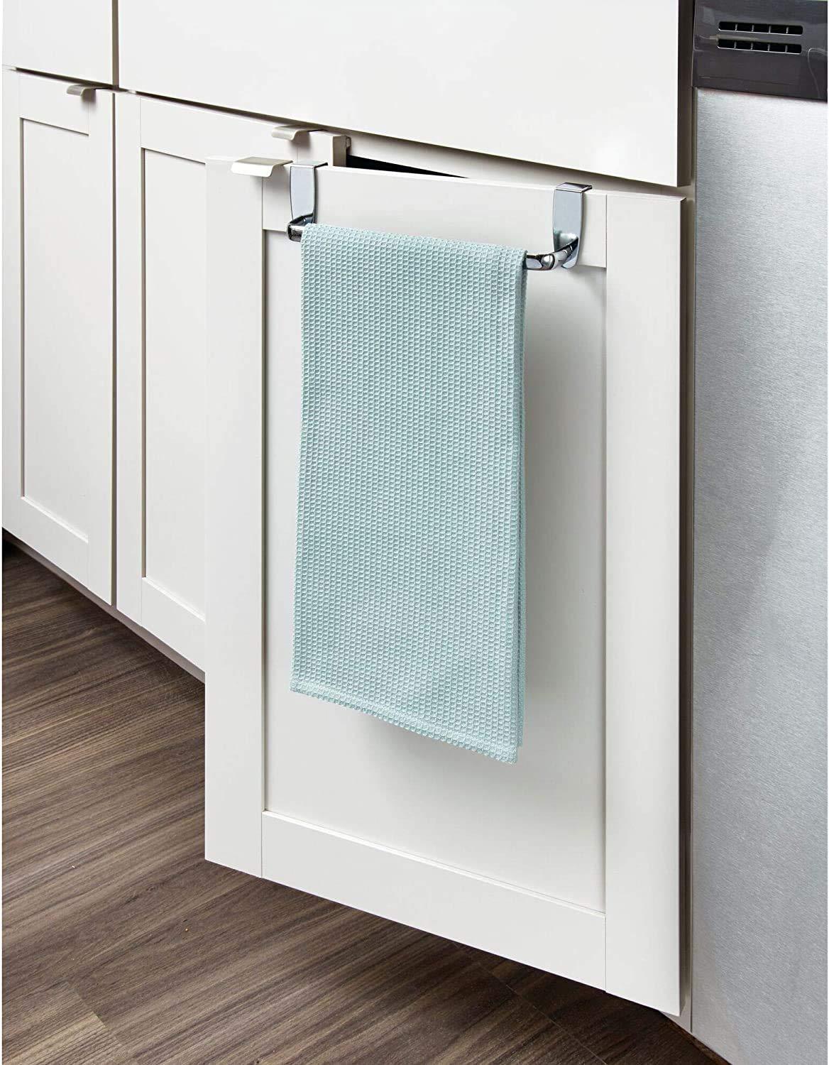 iDesign Axis Over-the-Cabinet Kitchen Dish Towel Bar Holder - 9", Chrome