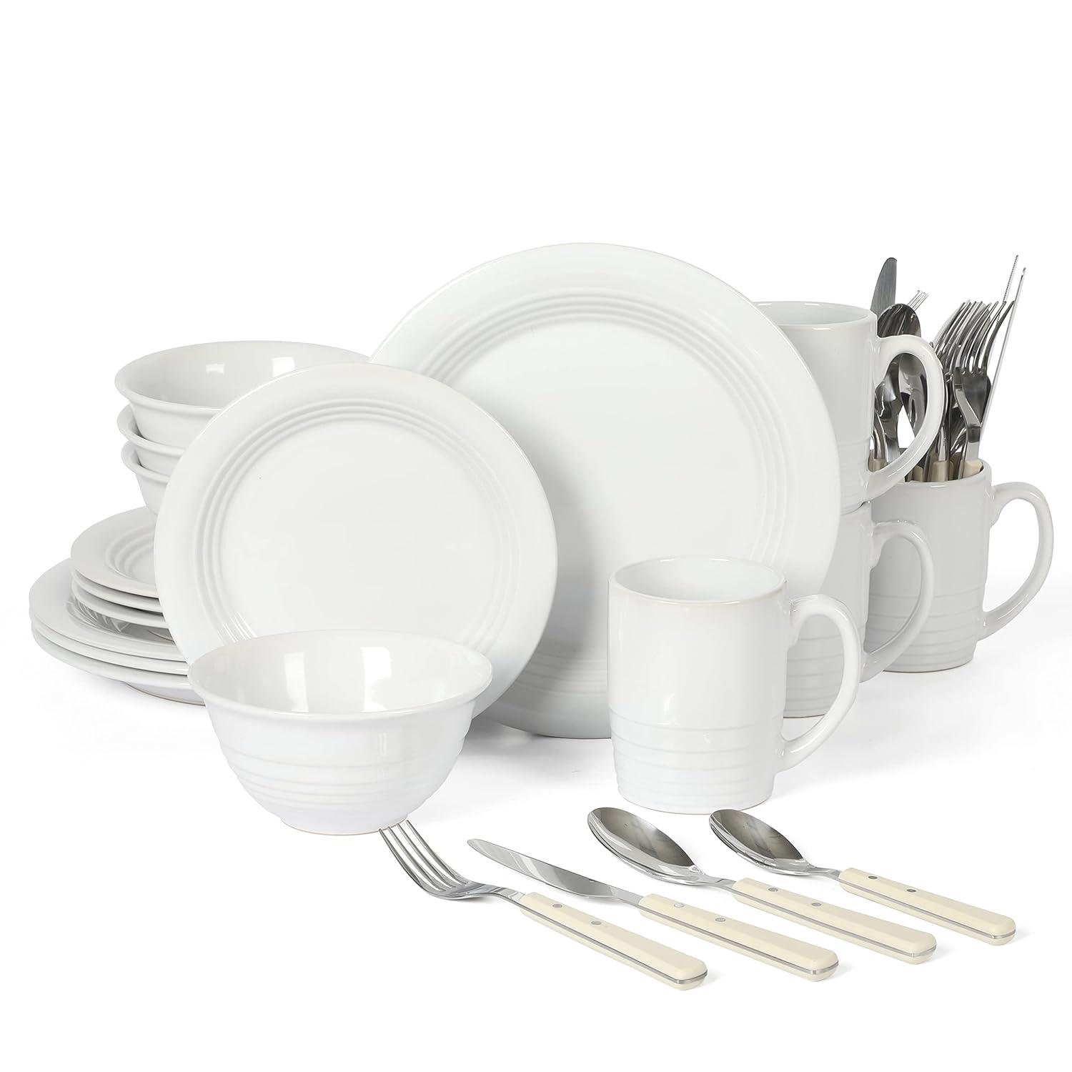 Martha Stewart Martha Stewart 32-Piece Combo Set Stoneware Dinnerware Set - Service for 4