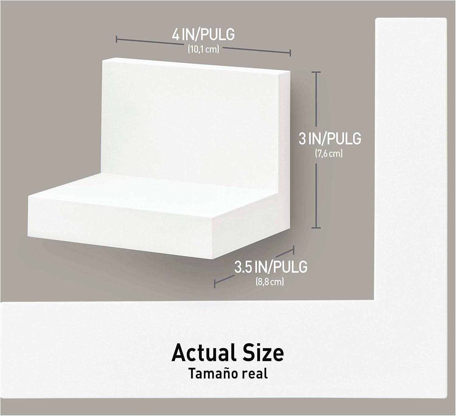 Command Display Ledges White: Floating Wall Shelf Set, 2 Picture Ledges, Off-White, Plastic, No Tools Needed