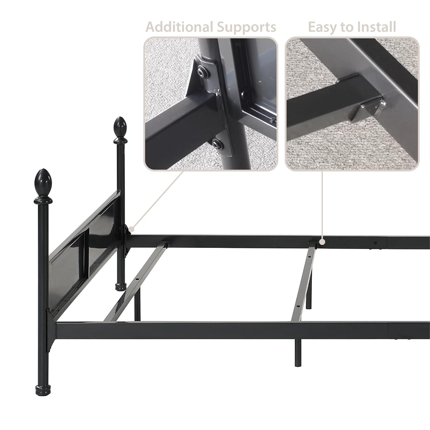 Blakesburg Upholstered Metal Four Poster Bed