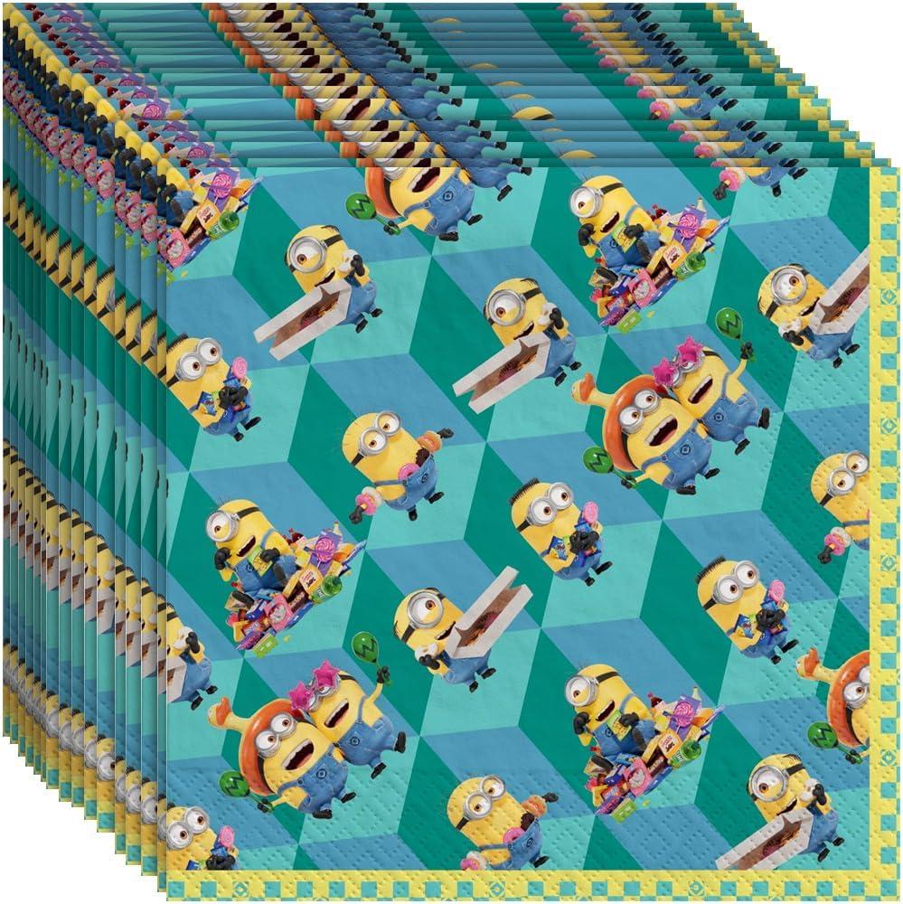 Multicolor Despicable Me Luncheon Paper Napkins (6.5" x 6.5") 16 Count - Premium Quality & Absorbent Napkins, Perfect For Parties & Themed Events