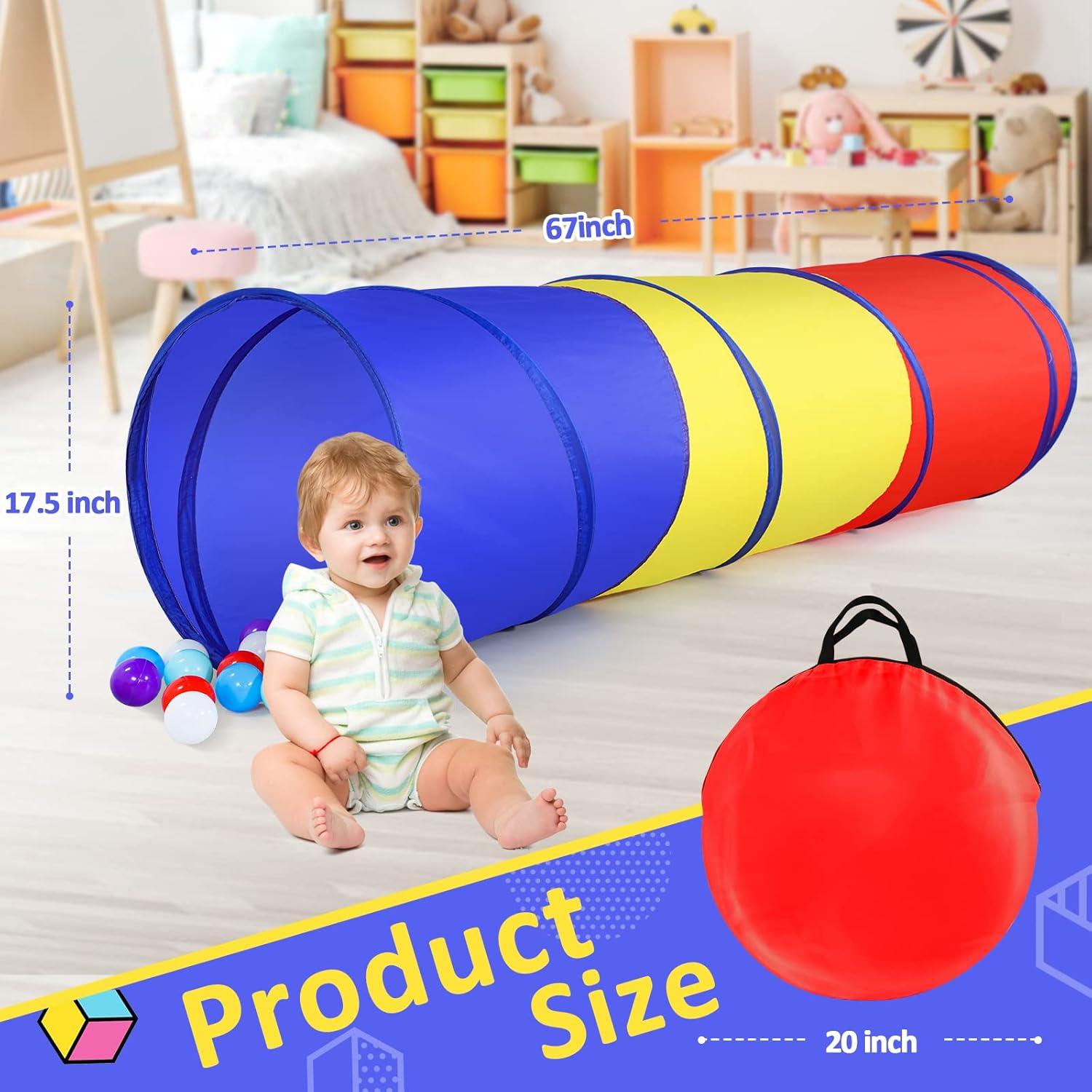 Vibrant Multicolor Pop-Up Play Tunnel Tent for Kids