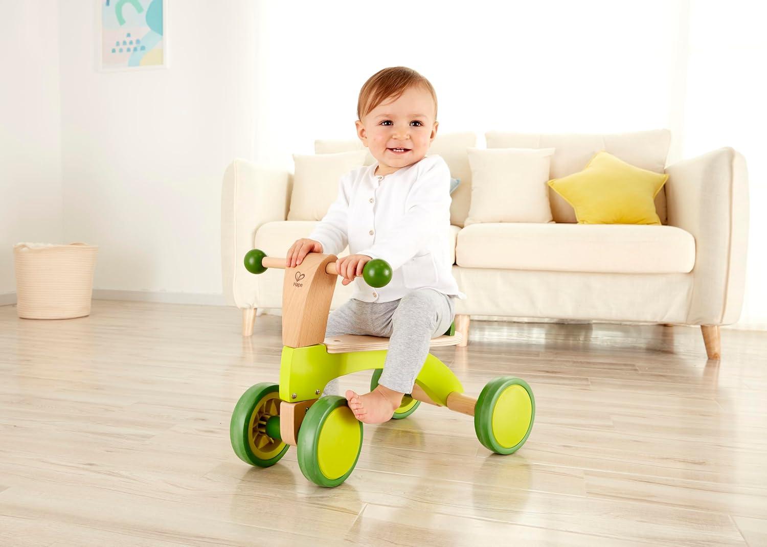 Hape: Scoot Around Ride-On Wood Balance Bike in Bright Green, Ages 1+