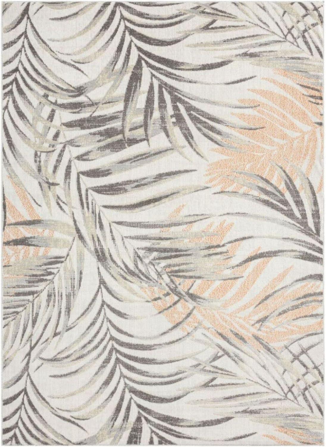 Tommy Bahama Malibu Palm Springs Coastal Indoor/Outdoor Area Rug, Ivory/Rust