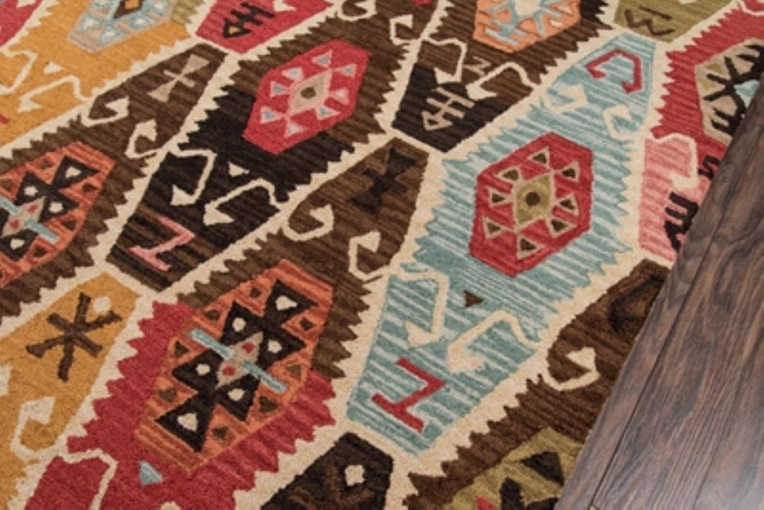 Momeni Tangier Uriel Multi 2' X 3' Accent Rug: Wool, Geometric, Handmade, Medium Pile, Bohemian Style, Indoor Use
