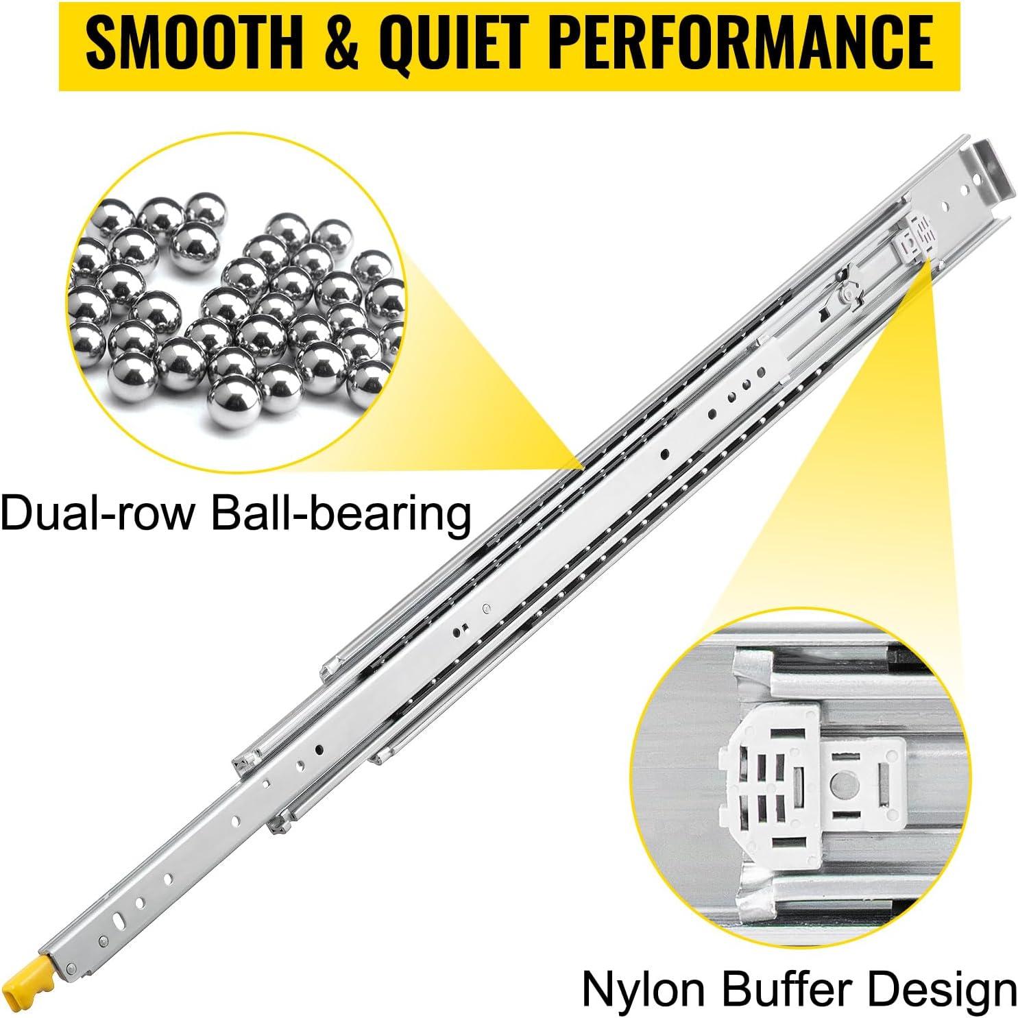 VEVOR Full Extension Soft Close Side Mount Metal Drawer Slide (Set of 2)