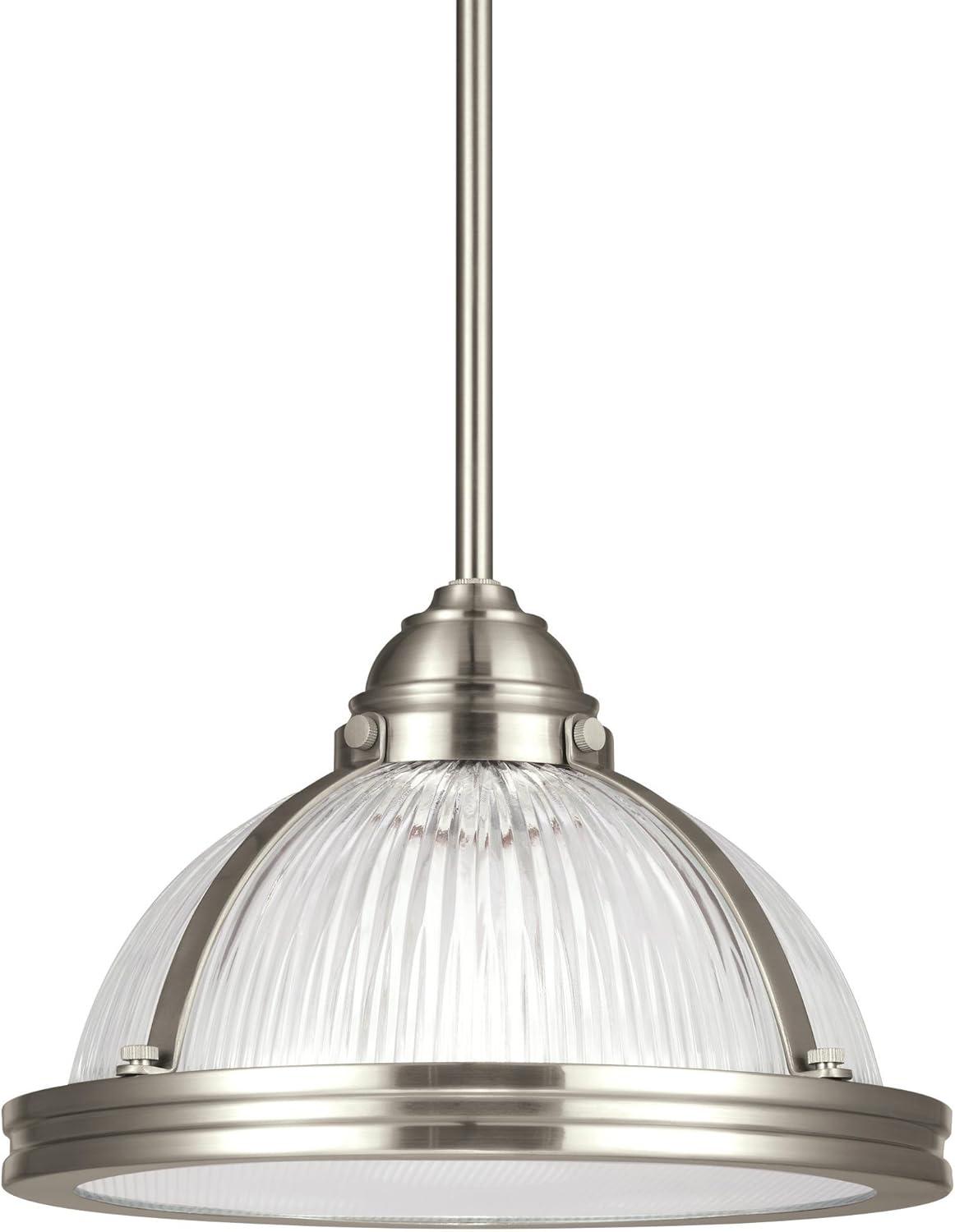 Brushed Nickel Clear Glass LED Pendant Light