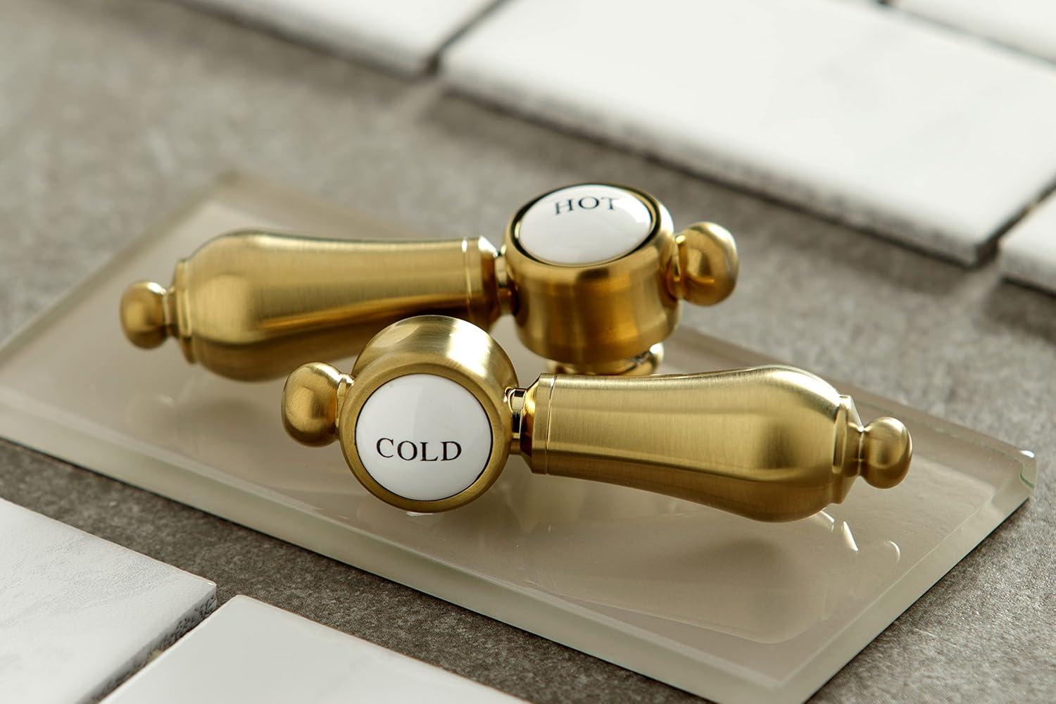 Kingston Brass Heirloom Two-Handle 3-Hole Wall Mount Bathroom Faucet