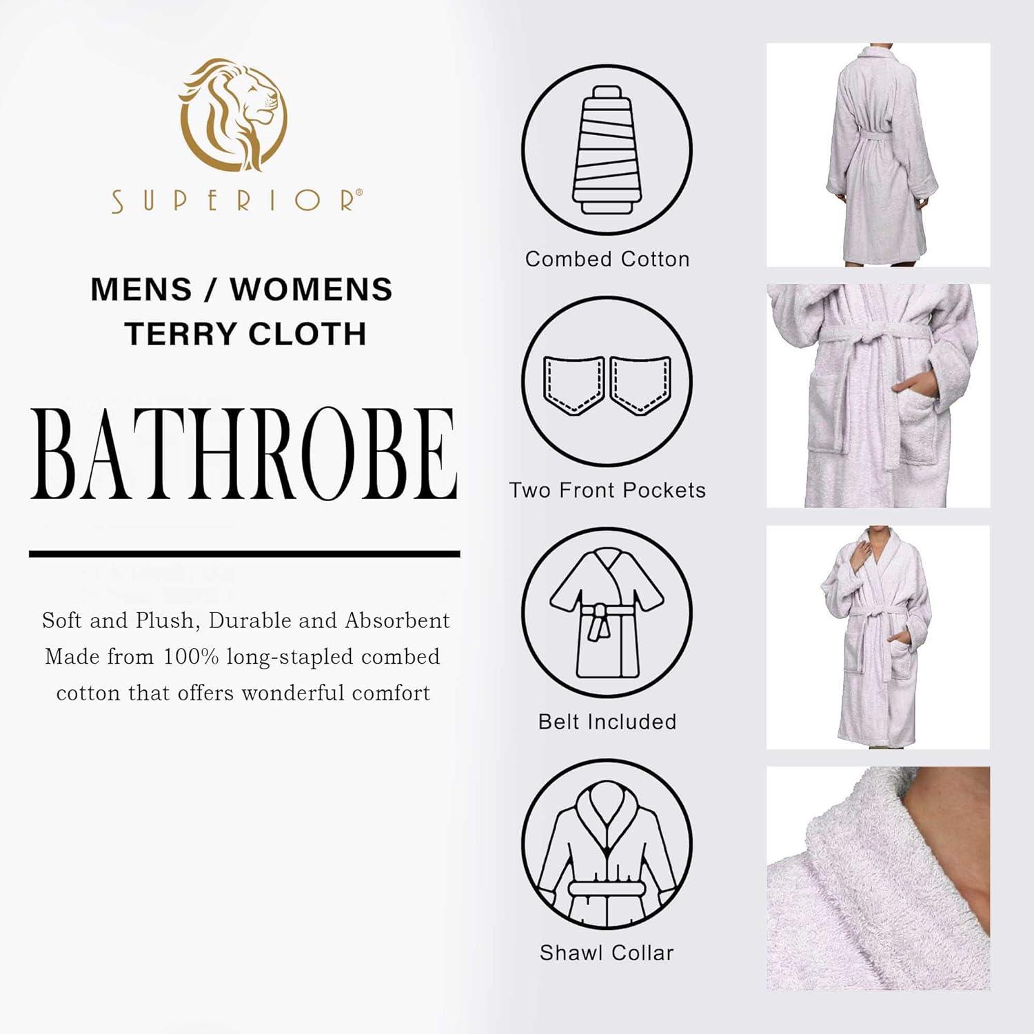 Small Lilac Cotton Terry Cloth Bathrobe