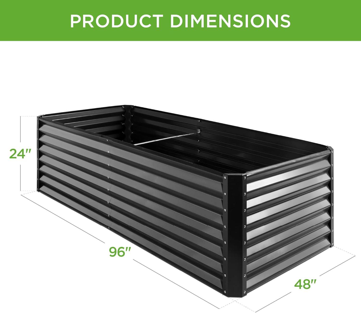 Best Choice Products 8x4x2ft Outdoor Metal Raised Garden Bed, Planter Box for Vegetables, Flowers, Herbs