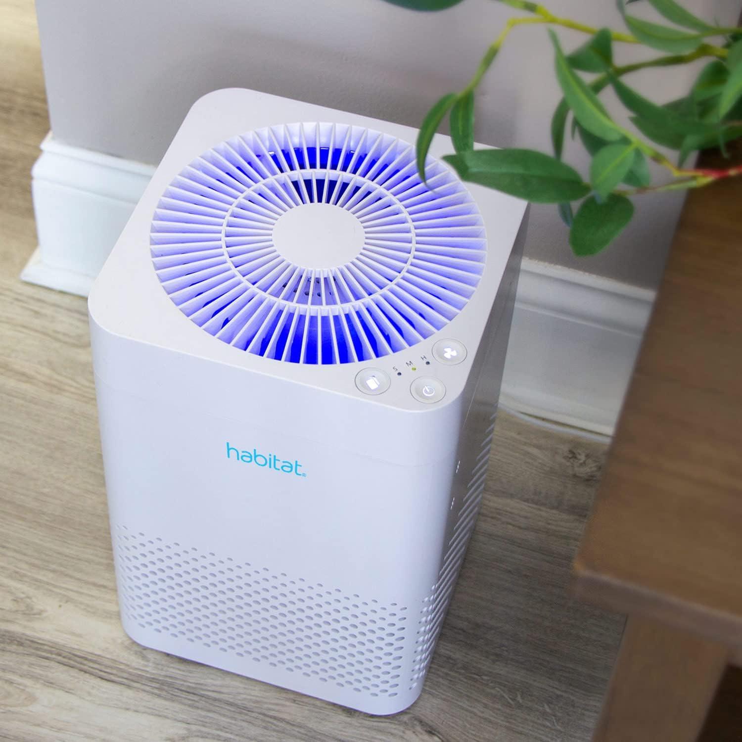 White HEPA Filter Console Air Purifier with Fan