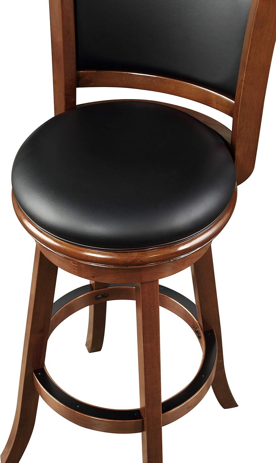 34" Extra Tall Augusta Swivel Barstool Cherry - Boraam: Modern Faux Leather, 360-Degree Swivel