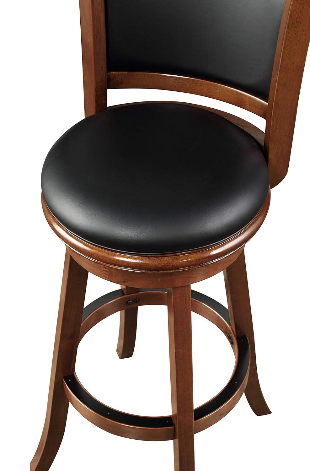 34" Extra Tall Augusta Swivel Barstool Cherry - Boraam: Modern Faux Leather, 360-Degree Swivel
