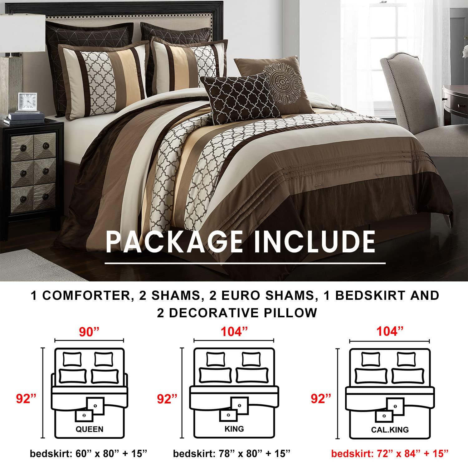 Nanshing America, Inc Avalon Microfiber Modern & Contemporary 8 Piece Comforter Set