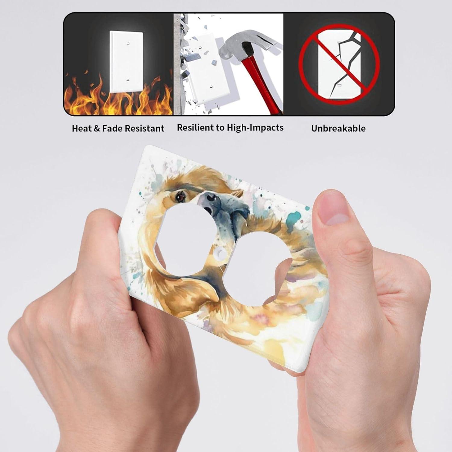 ZICANCN Outlet Covers Wall Plate, Sunflowers Nature Beige Background Light Switch Cover Decorative, Duplex Toggle Combo 1-Gang