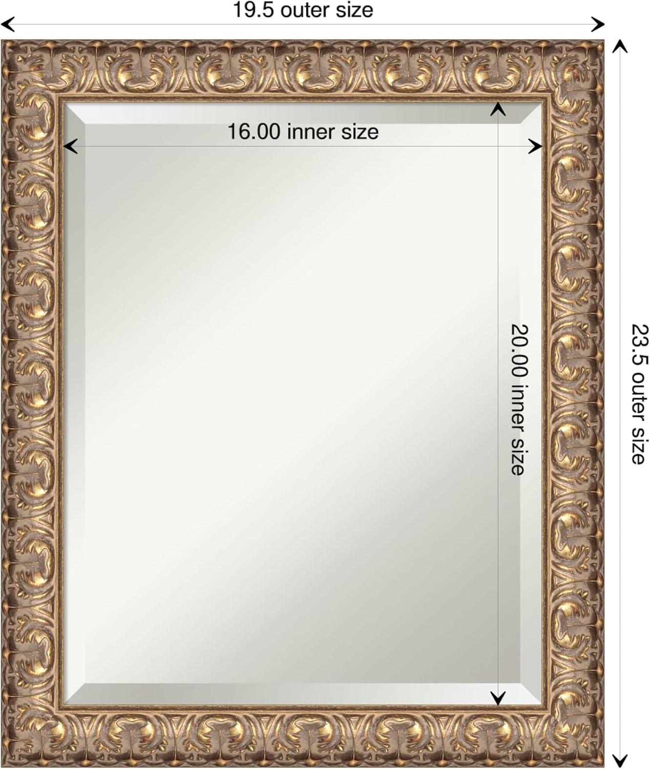 Amanti Art Florentine Gold Beveled Wood Framed Wall Mirror