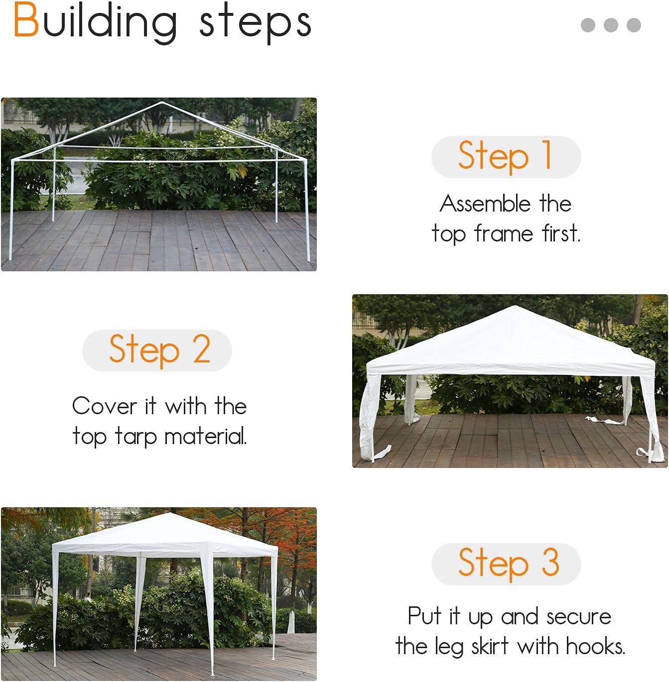 10' x 10' Outdoor Canopy Party Wedding Tent Garden Gazebo Pavilion Cater Events