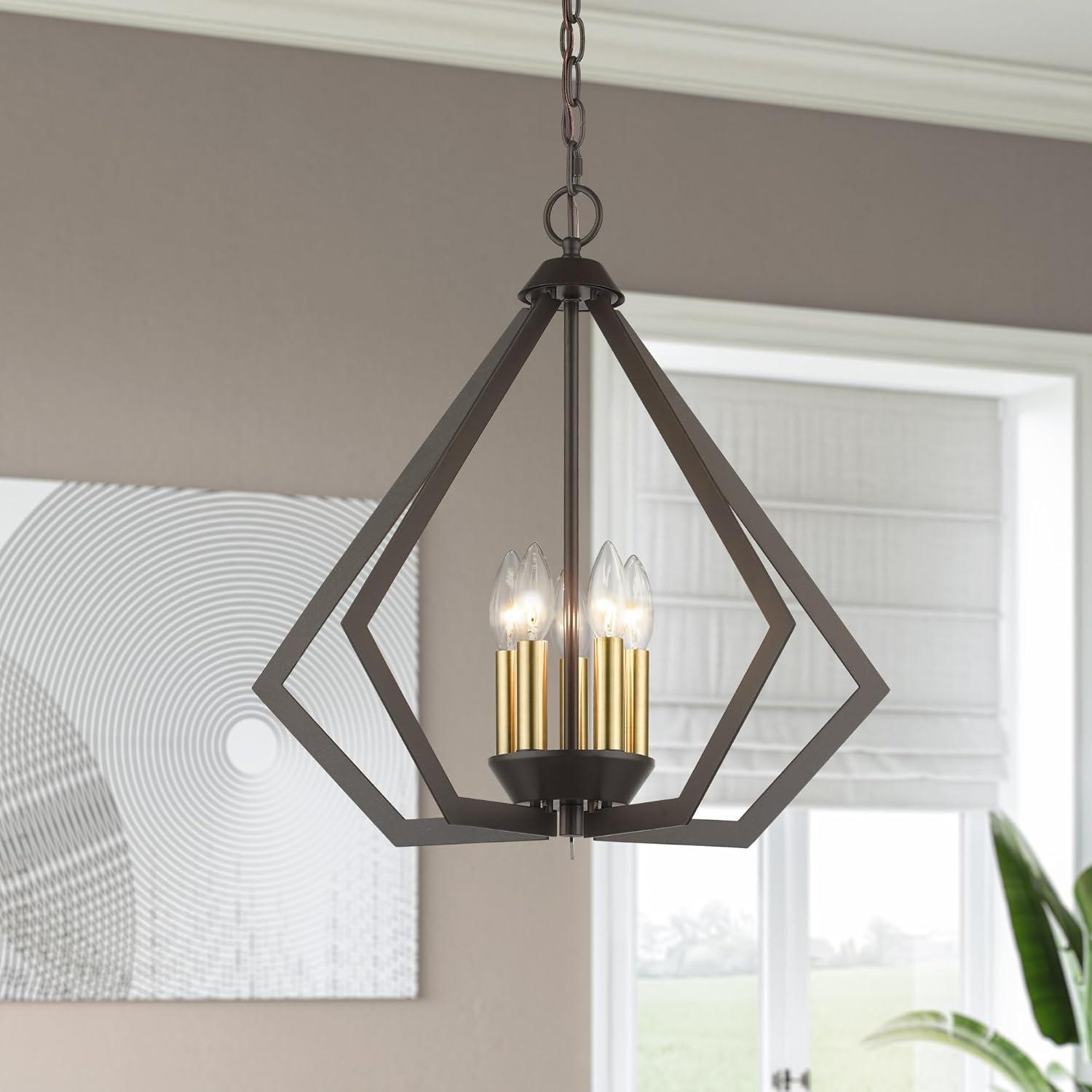 Livex Lighting Prism 5 - Light Chandelier in  Brushed Nickel