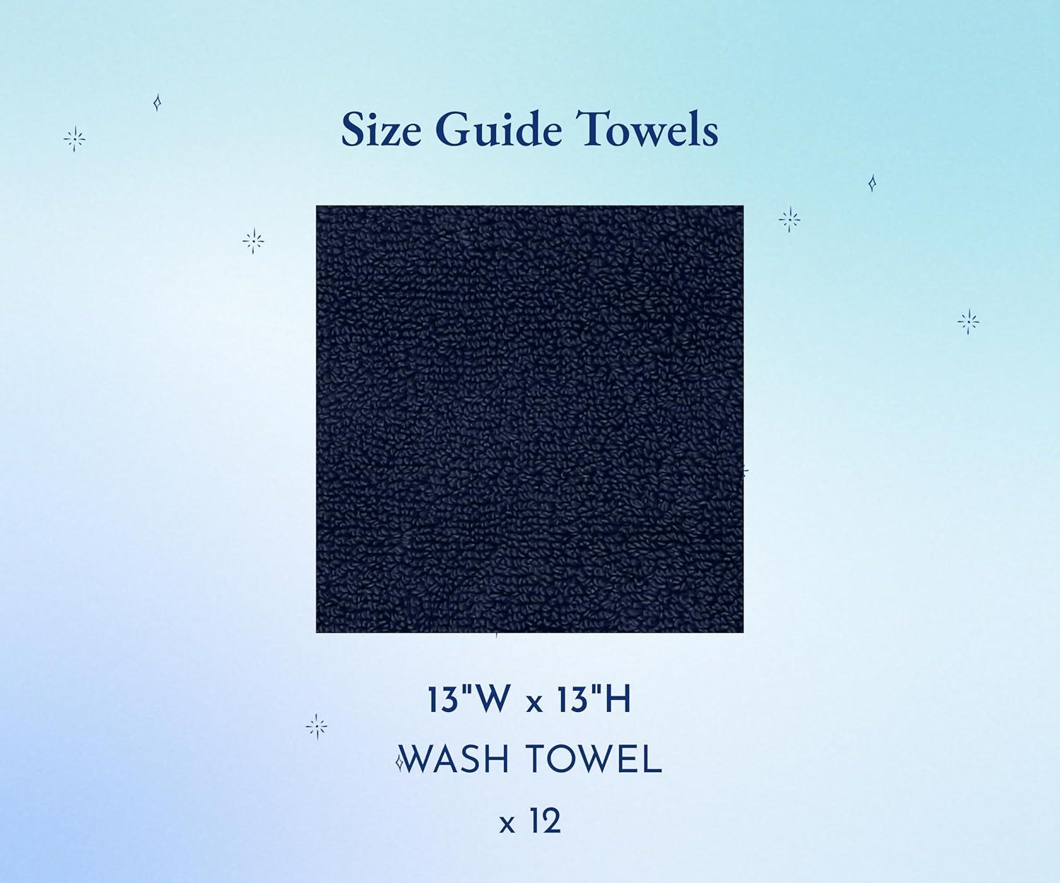 Hand Towels - 6-Pack, Softest 100% Cotton by California Design Den - Navy Blue, Six-Pcs Hand Towels