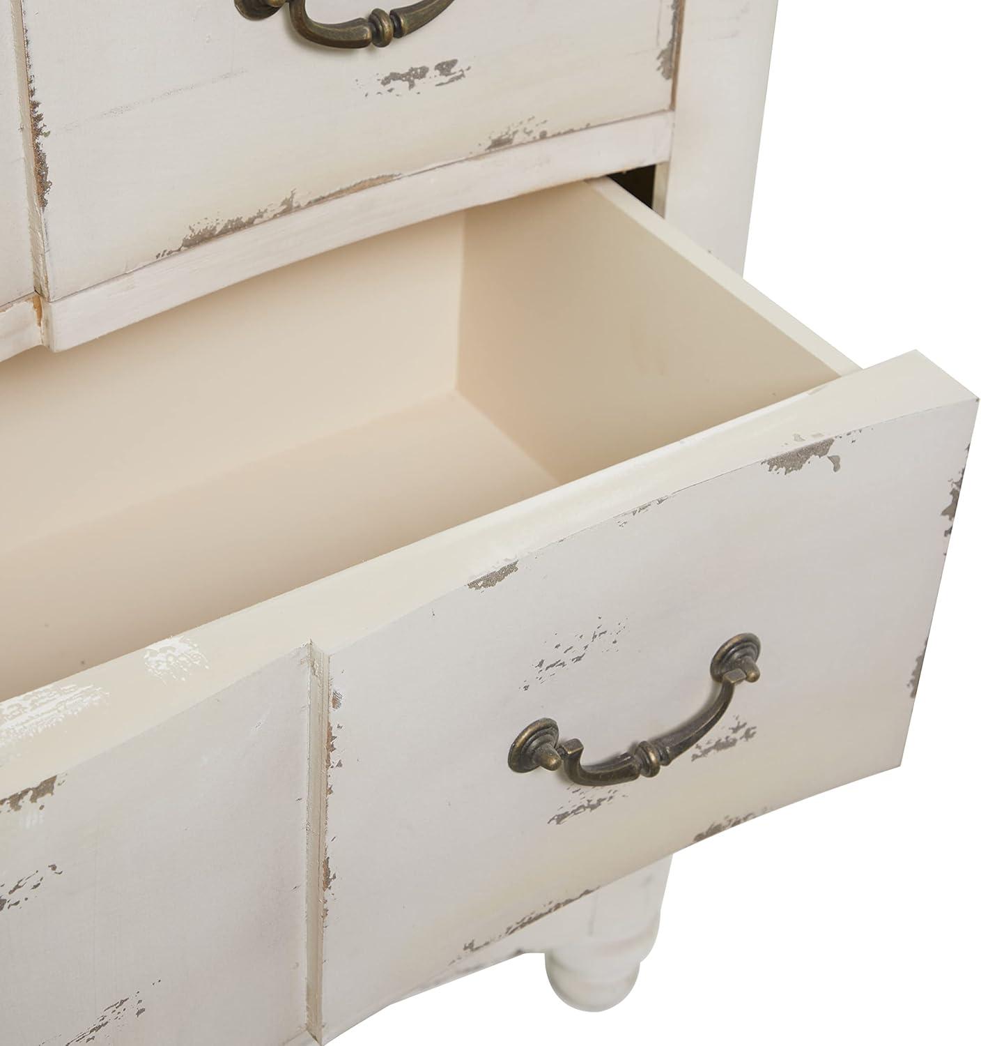 Cottage Charm Cream Wood 3-Drawer Accent Chest, 42"x35"