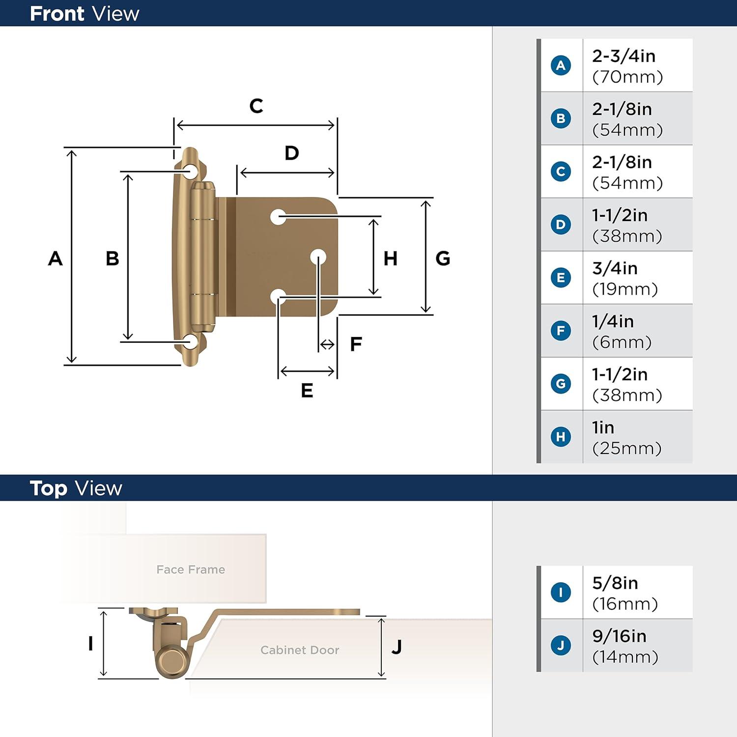 30° Reverse Bevel Overlay Hinge