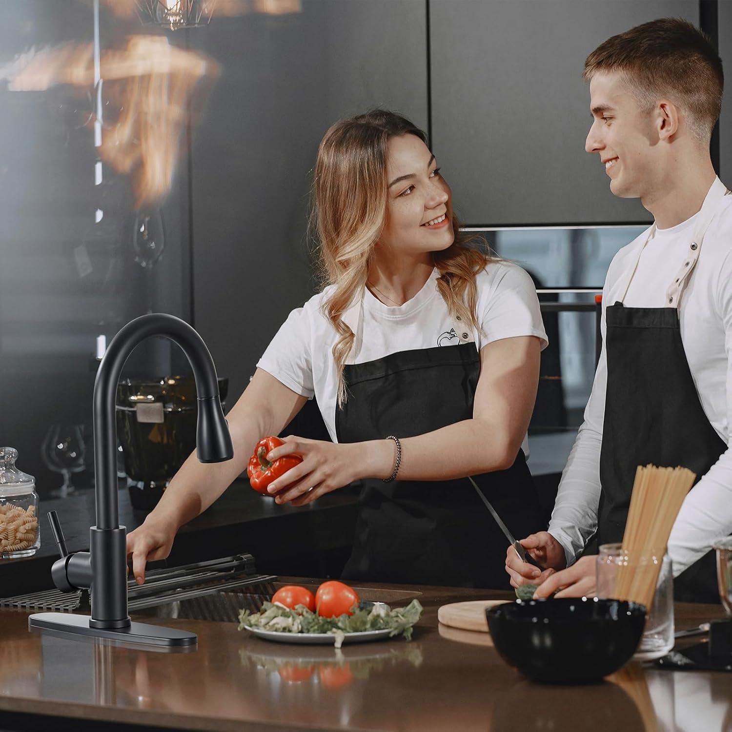 GAGALIFE Single Handle Pull Down Sprayer Kitchen Faucet High Arc Stainless Steel Faucet with 3-Function Sprayer JJL-CL-PT-SDP-G