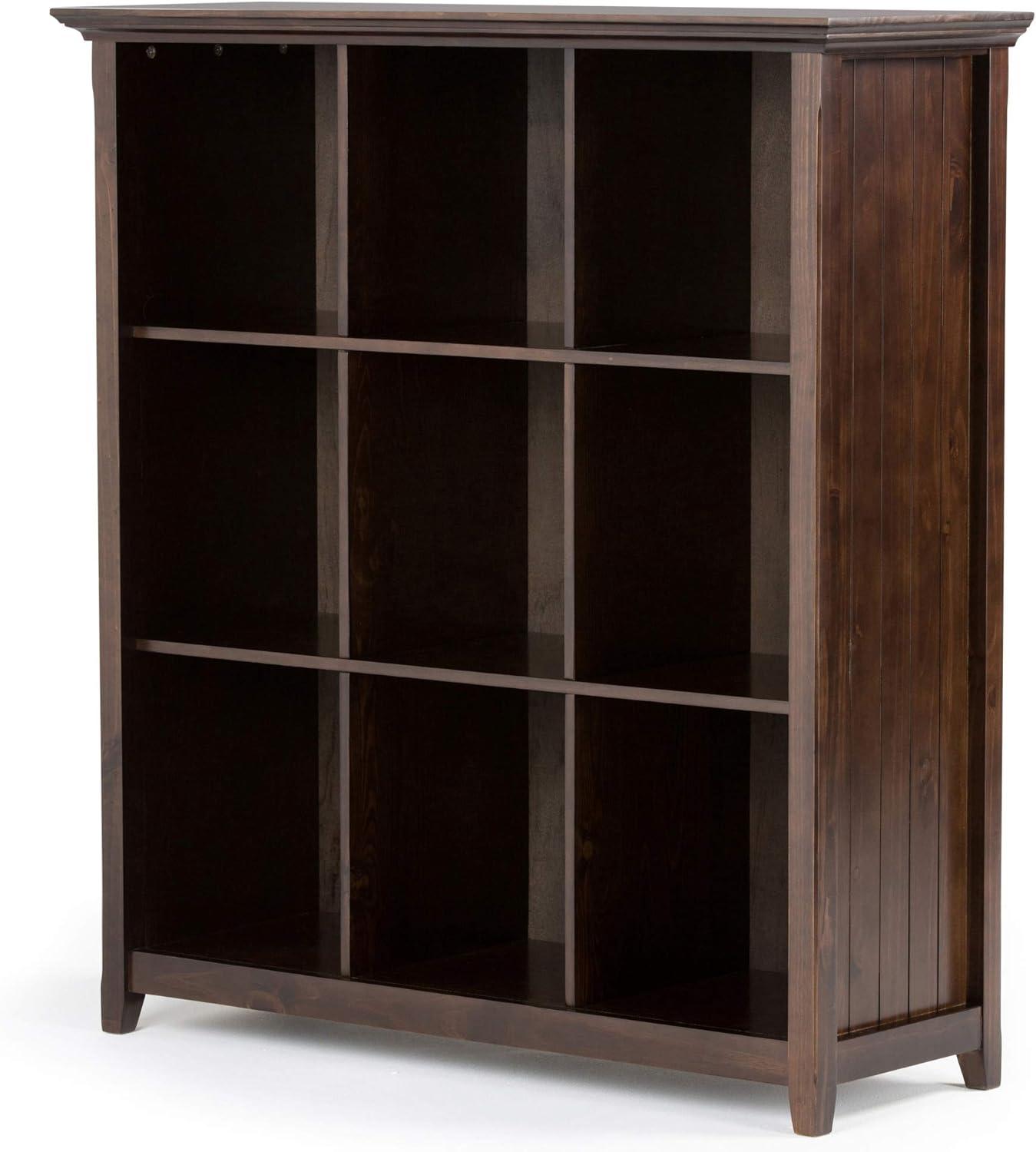 Brunette Brown Solid Wood 9-Cube Bookcase and Storage Unit