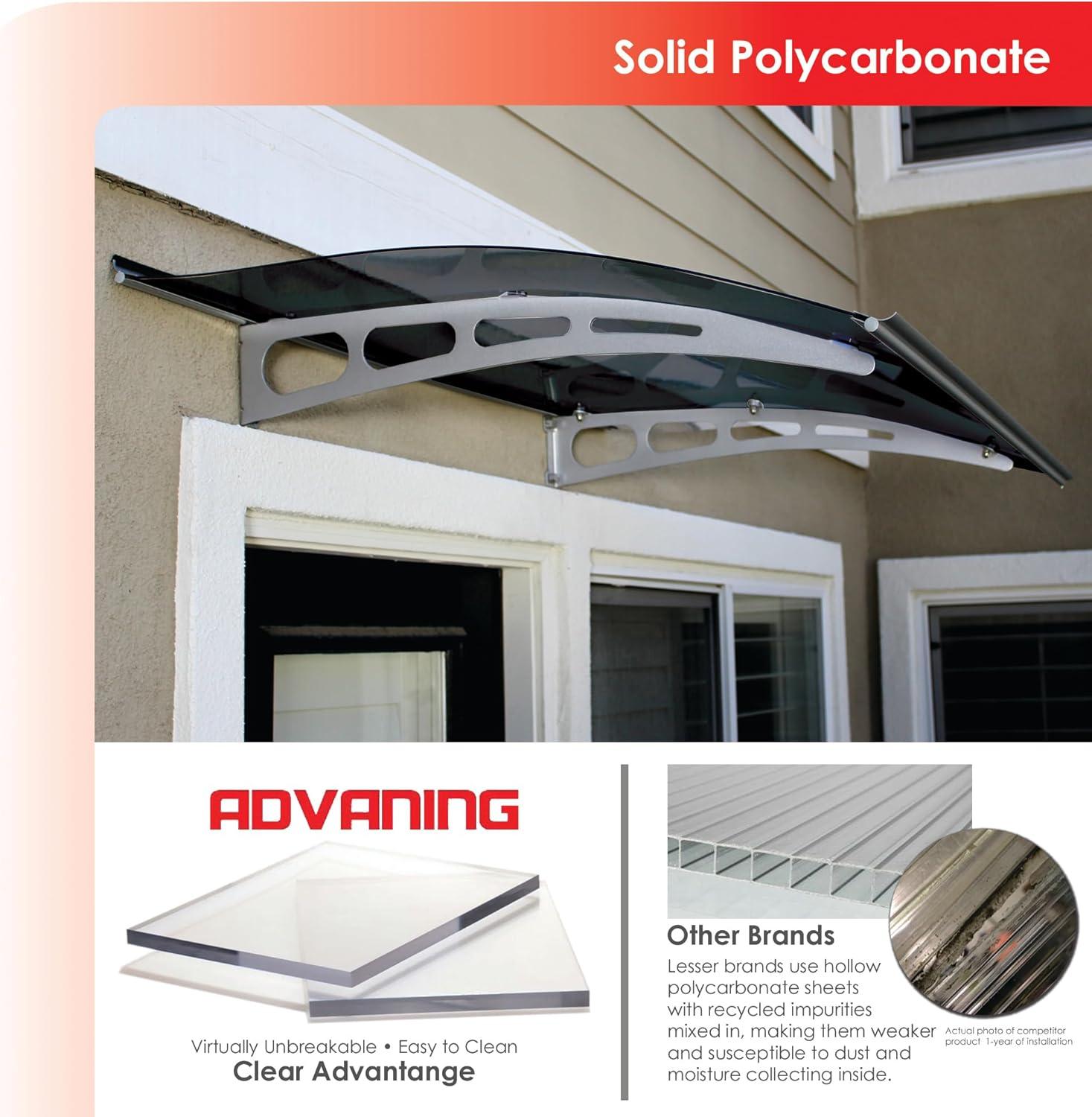 PA Series 2' 11 13/32" D Convex Door Awning