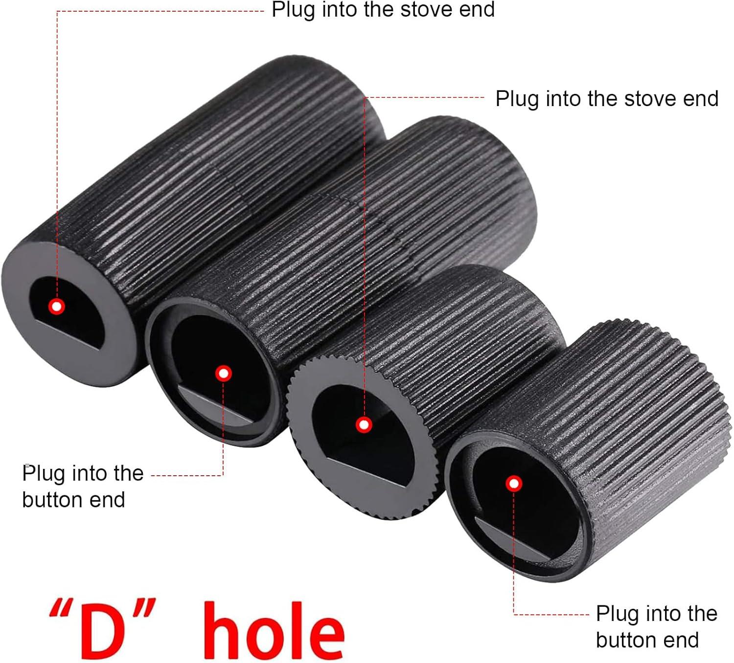 Myenne 4 Pack Oven Control Switch Knobs With 12 Adapters Universal Stove Knobs Replacements Burner Range Knobs For Oven Stove Range Black