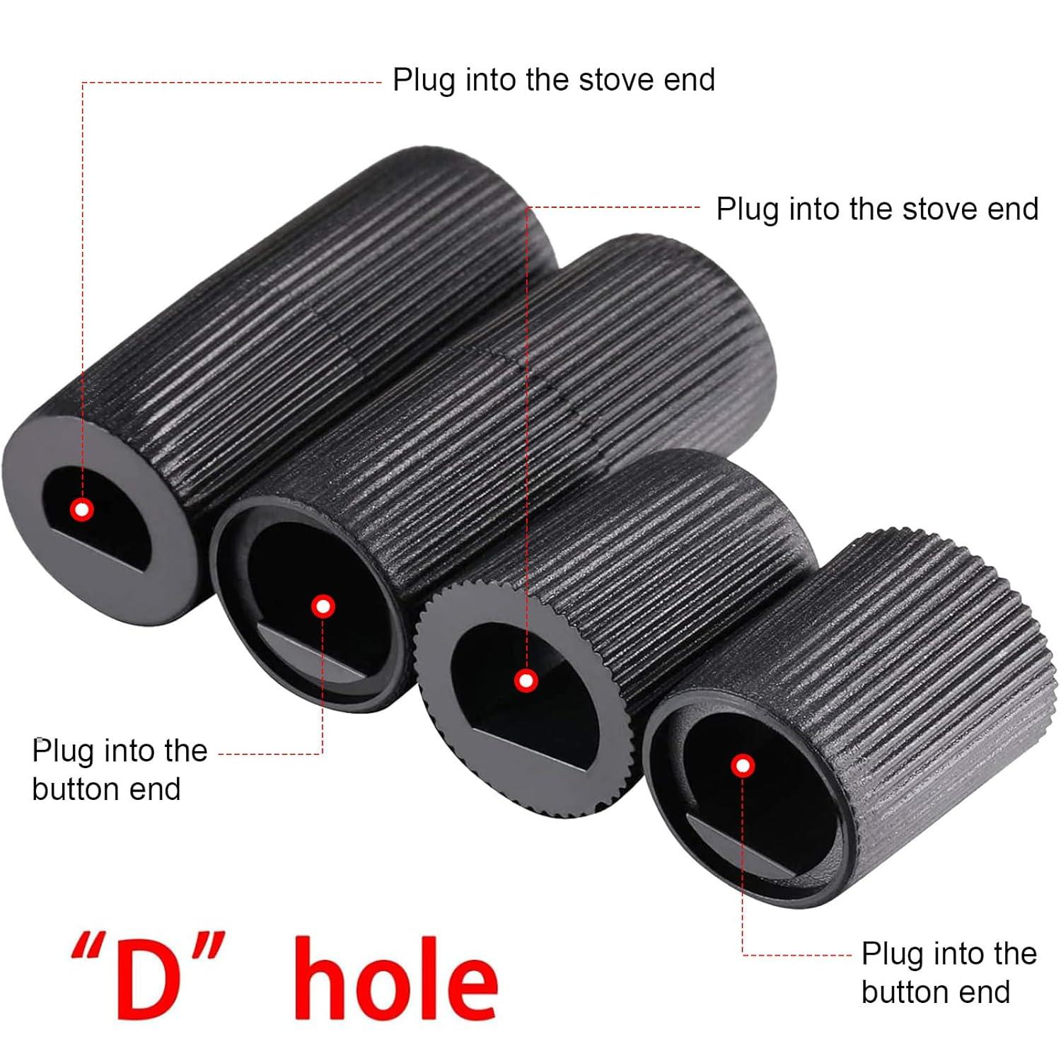 Myenne 4 Pack Oven Control Switch Knobs With 12 Adapters Universal Stove Knobs Replacements Burner Range Knobs For Oven Stove Range Black