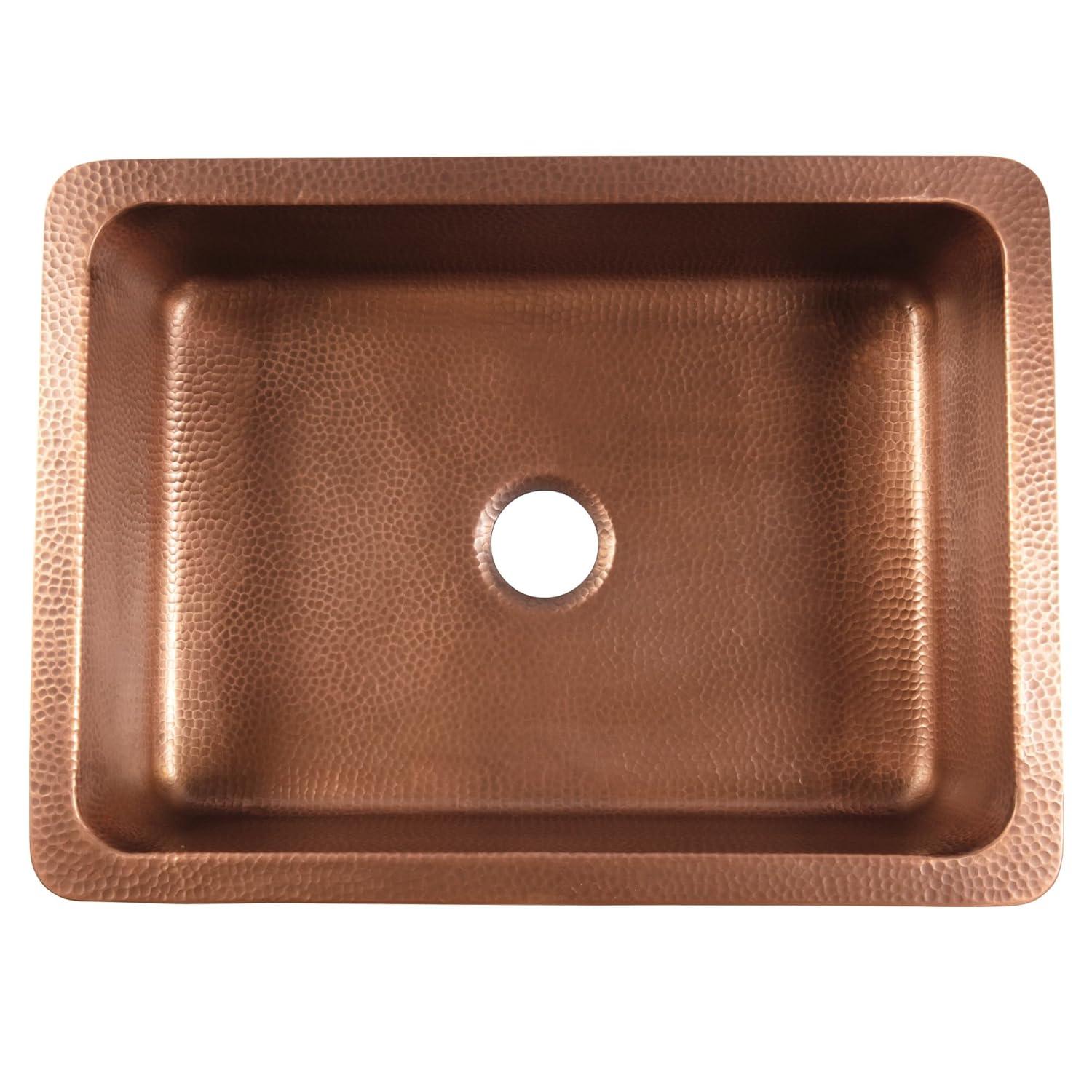 Lange Copper 30" Single Bowl Farmhouse Apron Front Undermount Kitchen Sink