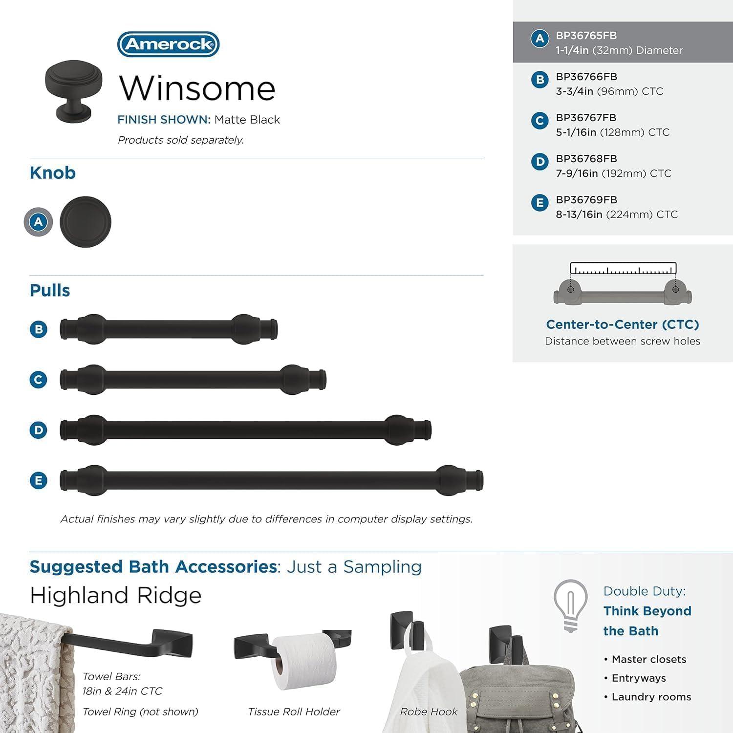 Winsome 1 1/4" Diameter Round Knob