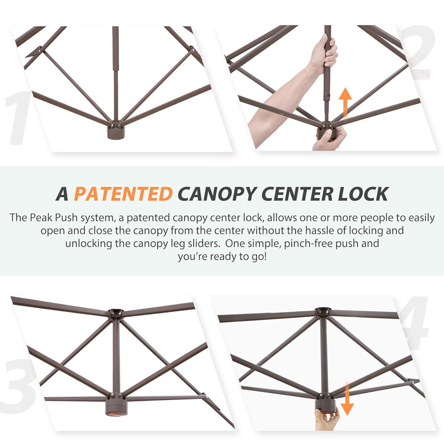EAGLE PEAK Pop up Patio Gazebo 13 Ft. W x 13 Ft. D Metal Patio