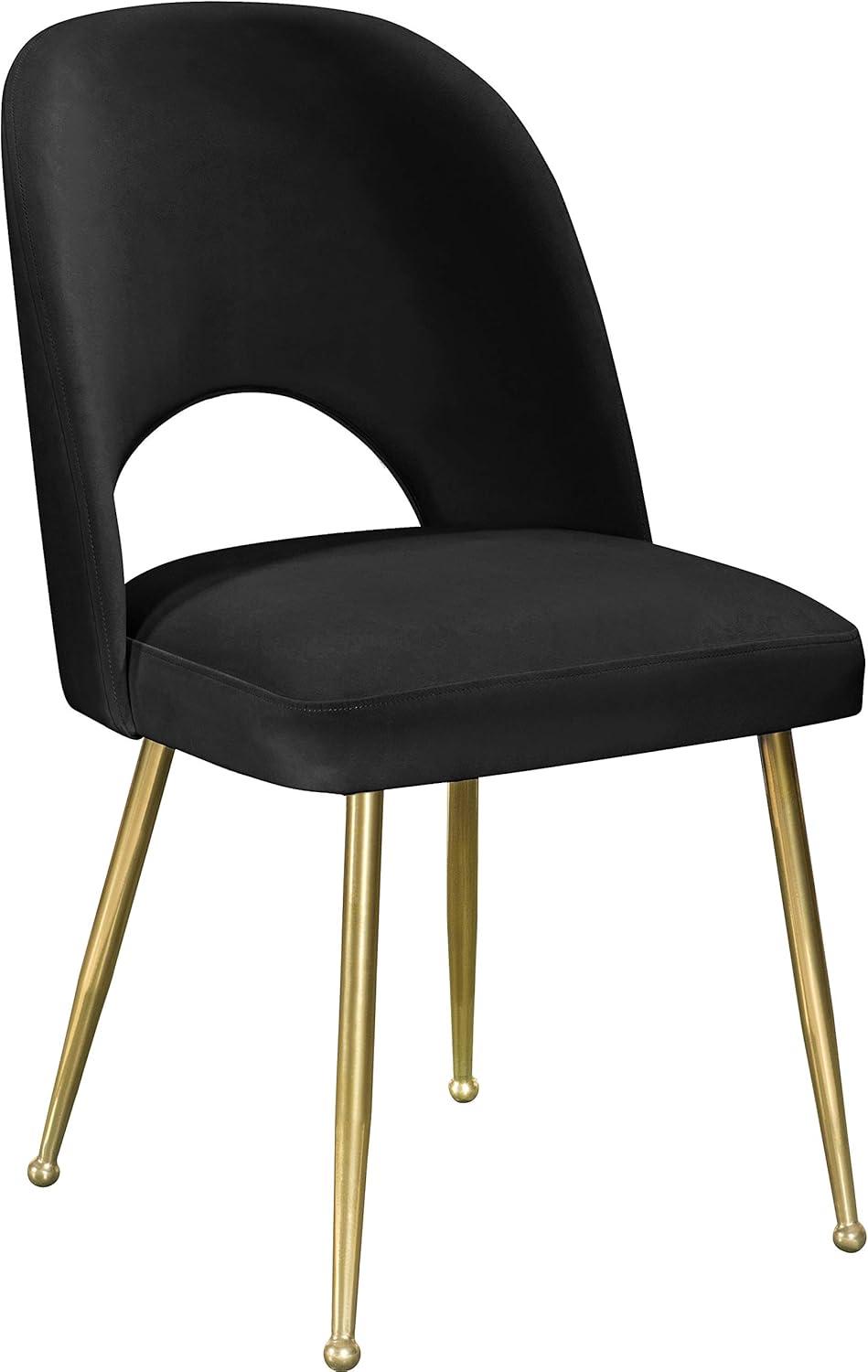 Meridian Furniture Logan Black Velvet Dining Chair (Set of 2)