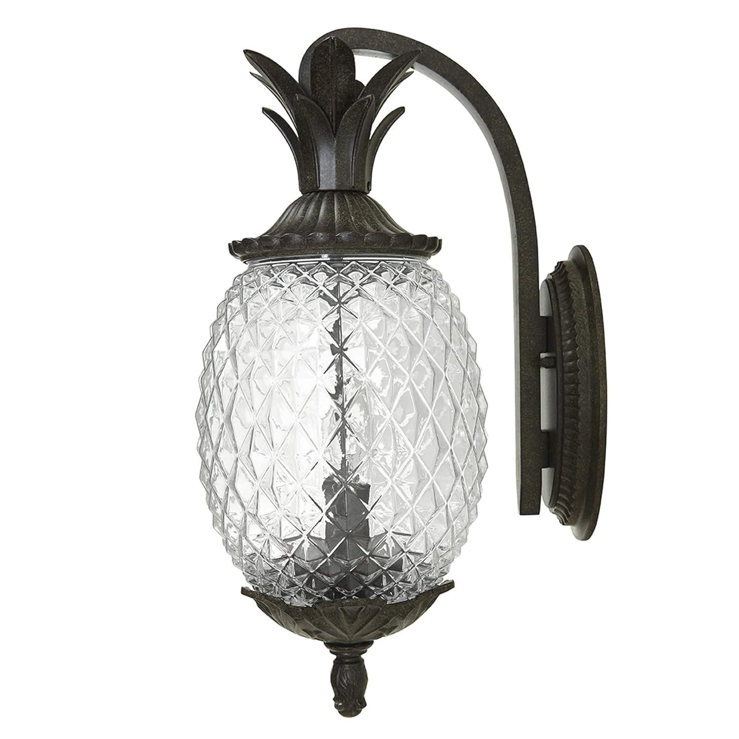 Black Dimmable Glass Lantern Wall Light