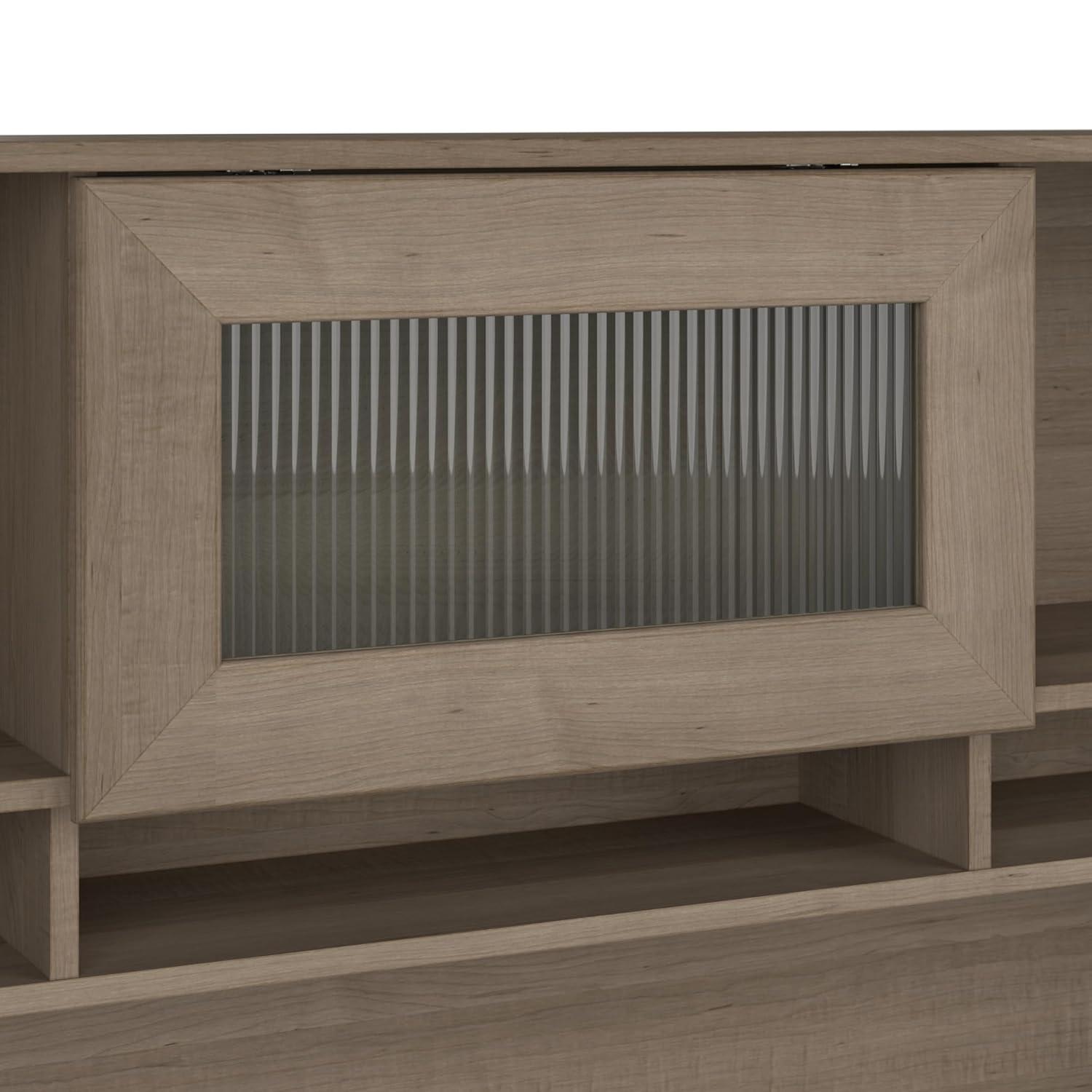 Bush Furniture Cabot 60" L Desk and Hutch with Storage, Ash Gray