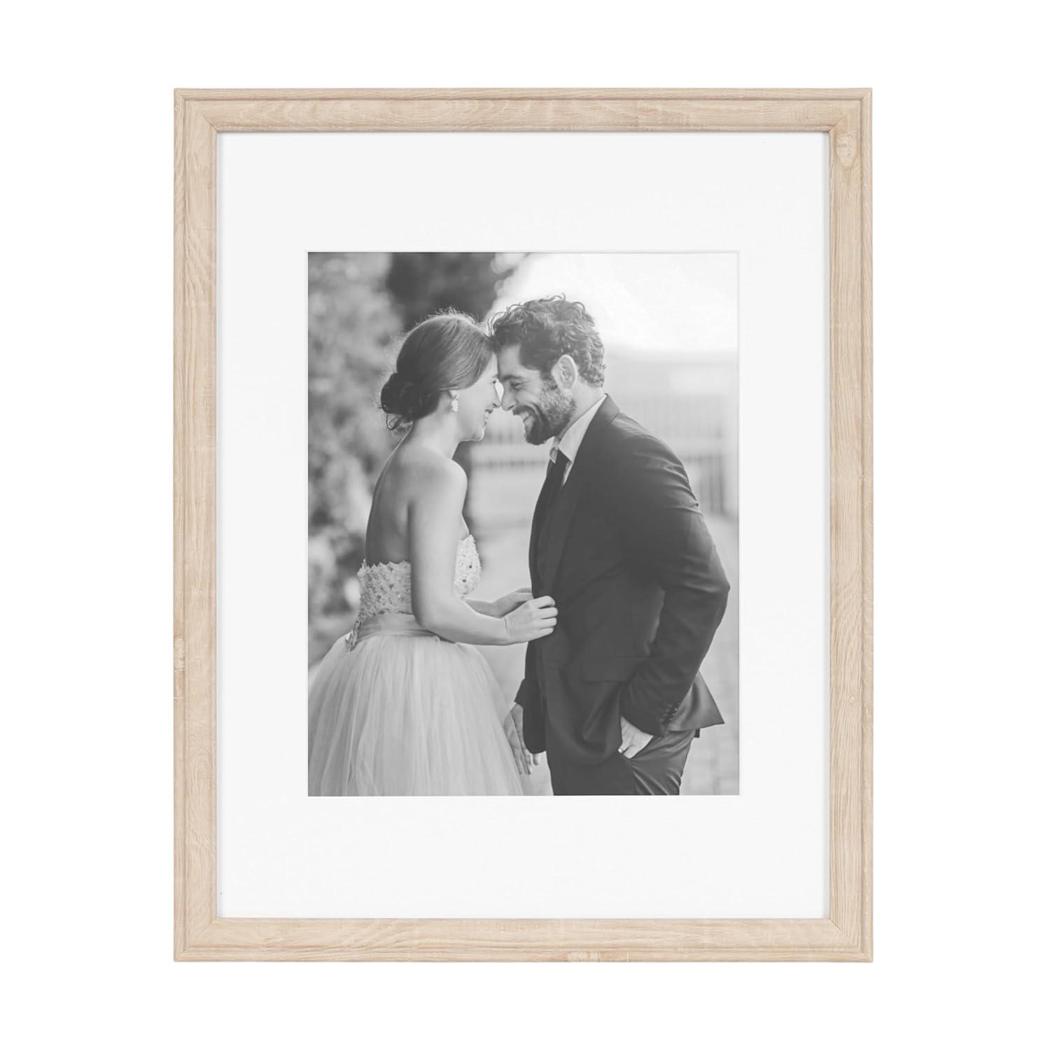 Kate & Laurel All Things Decor (Set of 4) 11"x14" Matted to 8"x10" Adlynn Rectangle Picture Frames Natural