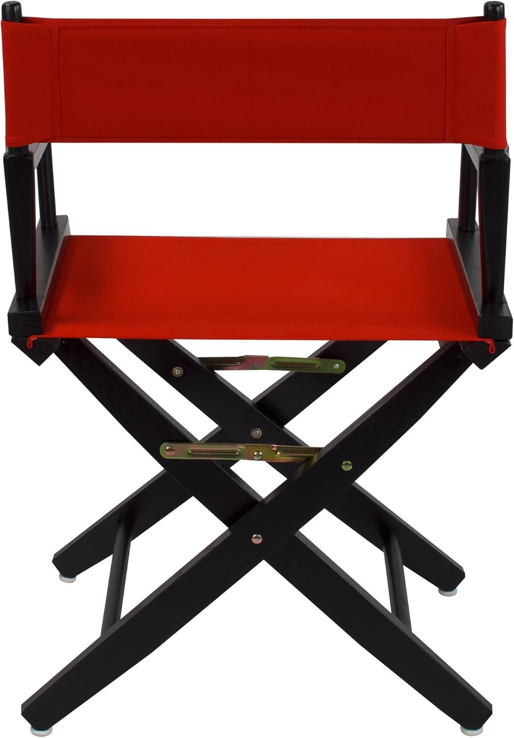 Extra-Wide Premium 18" Directors Chair Black Frame with Red Color Cover