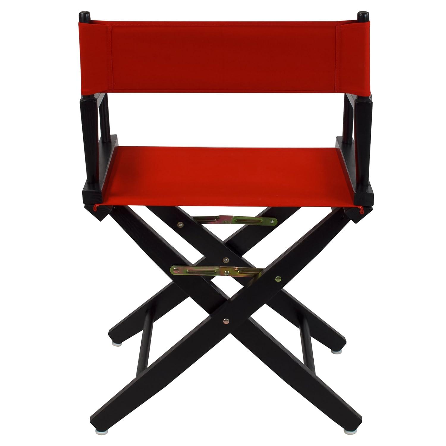 Extra-Wide Premium 18" Directors Chair Black Frame with Red Color Cover