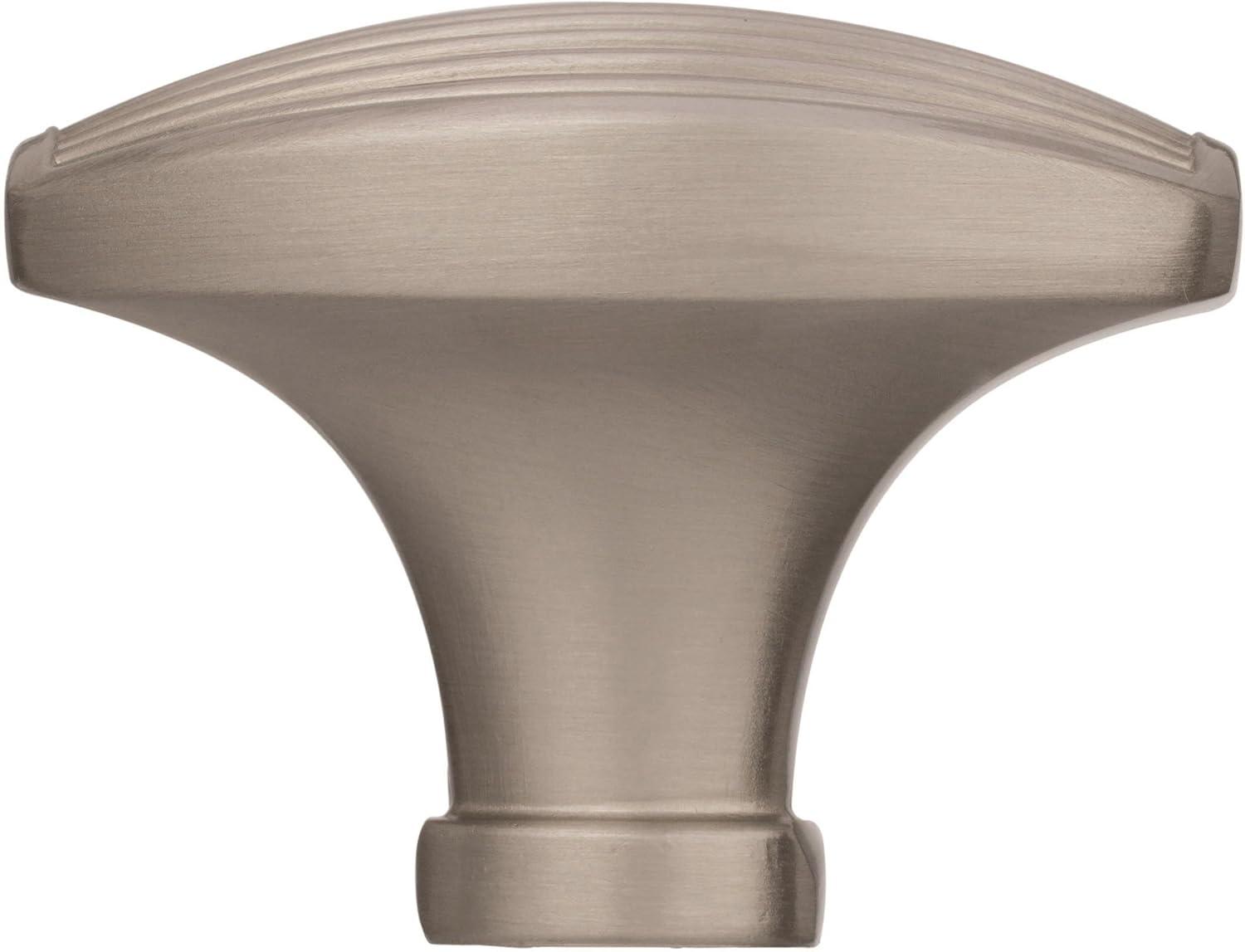 Satin Nickel Rectangular Cabinet Knob with Mounting Hardware