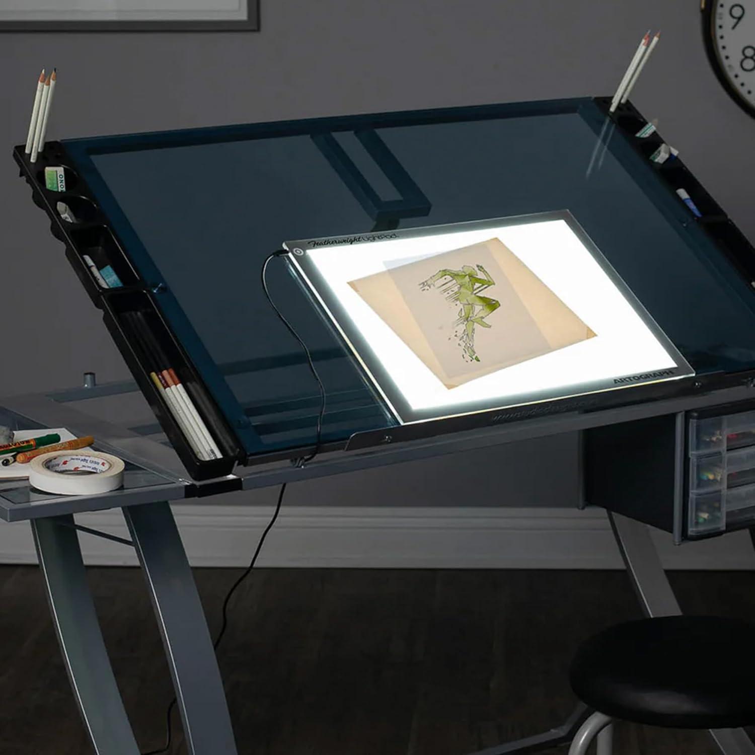 Artograph Featherweight Ultra Thin Lightpad, 12" x 17" Dimmable Slim LED Lightbox Drawing Board for Tracing, Crafting, and Drafting