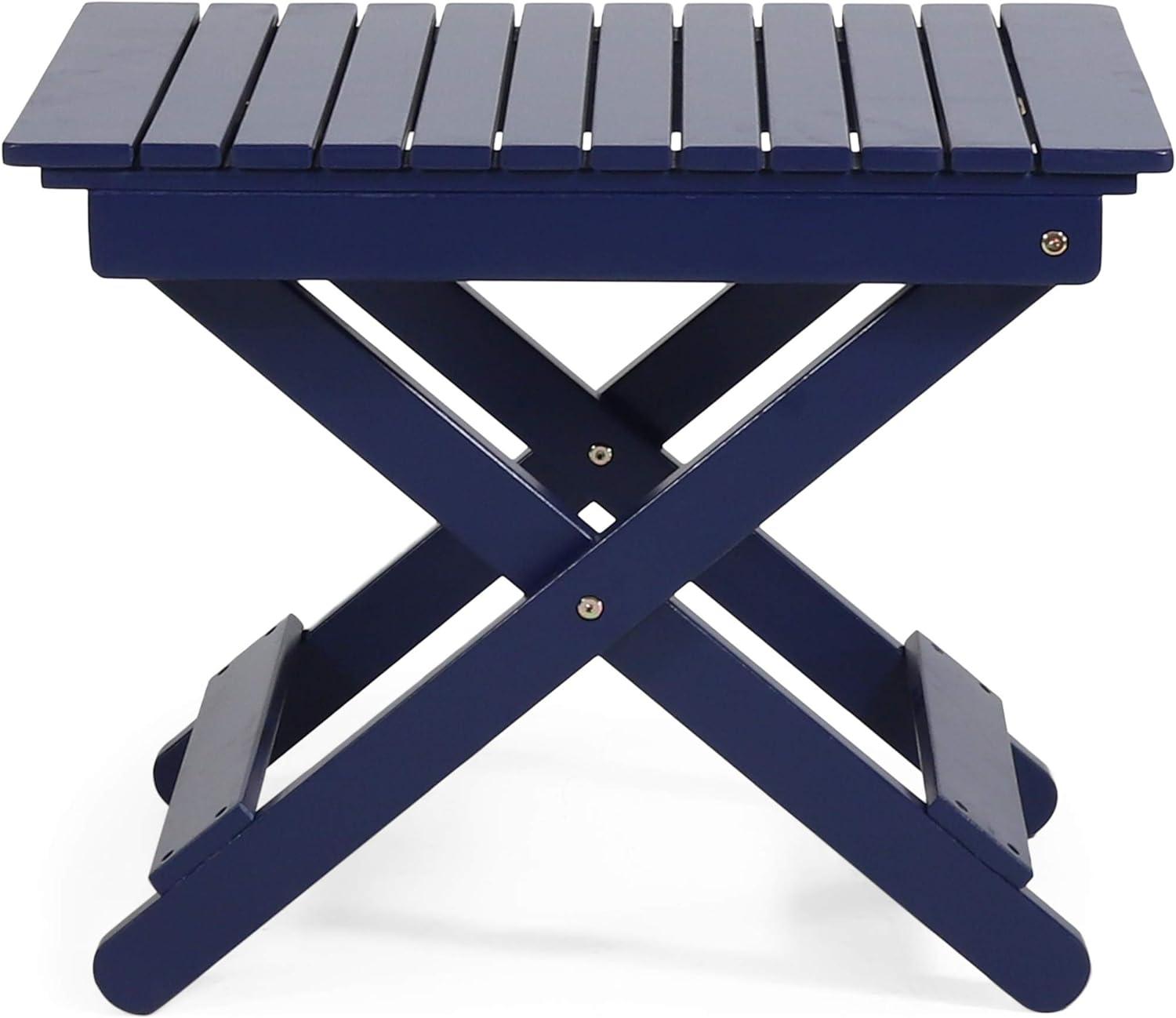 Christopher Knight Home Daphne Outdoor Folding Side Table, Navy Blue